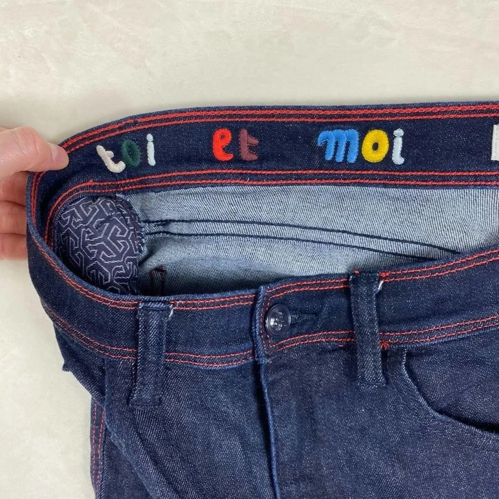 Tory Burch Laila Skinny Dark Wash With Chain Detailed Jeans Size 29 - Image 64