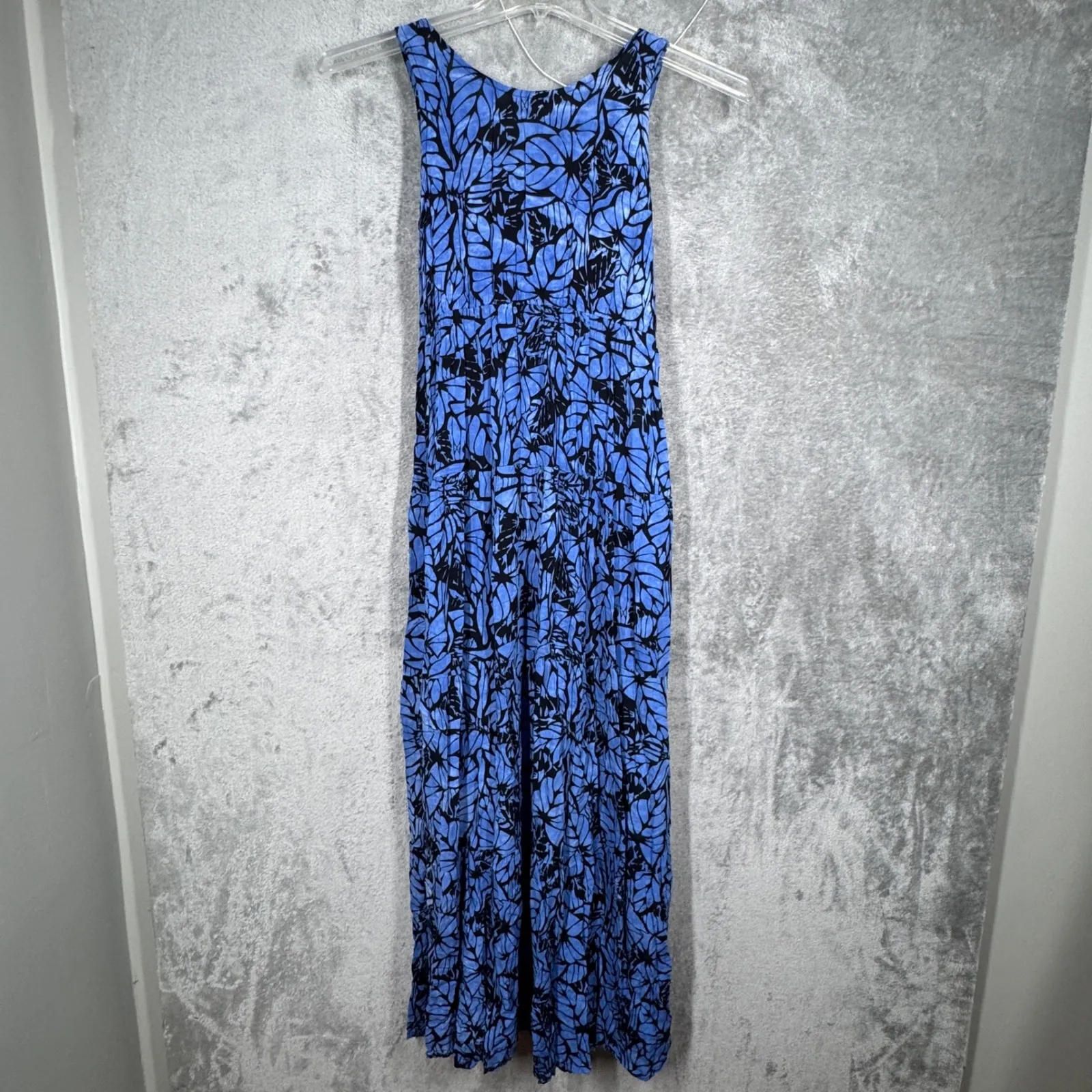 Blue Ginger Midi‎ Dress Sleeveless Floral Casual Summer Sun Dress Blue Size XS - Image 3