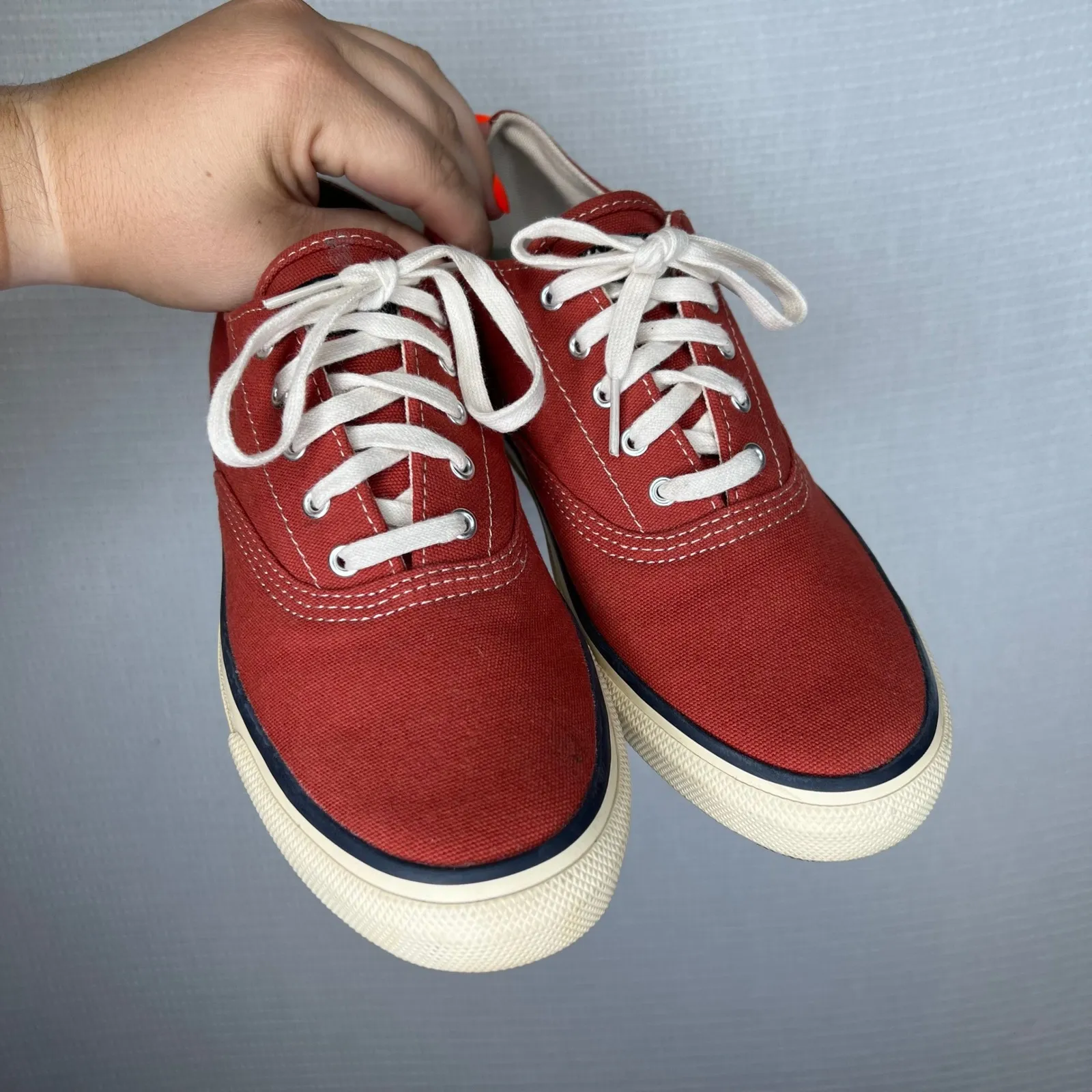 Sperry Top Sider Women's Red‎ Canvas Sneakers Casual Shoes Size 8M - Image 2