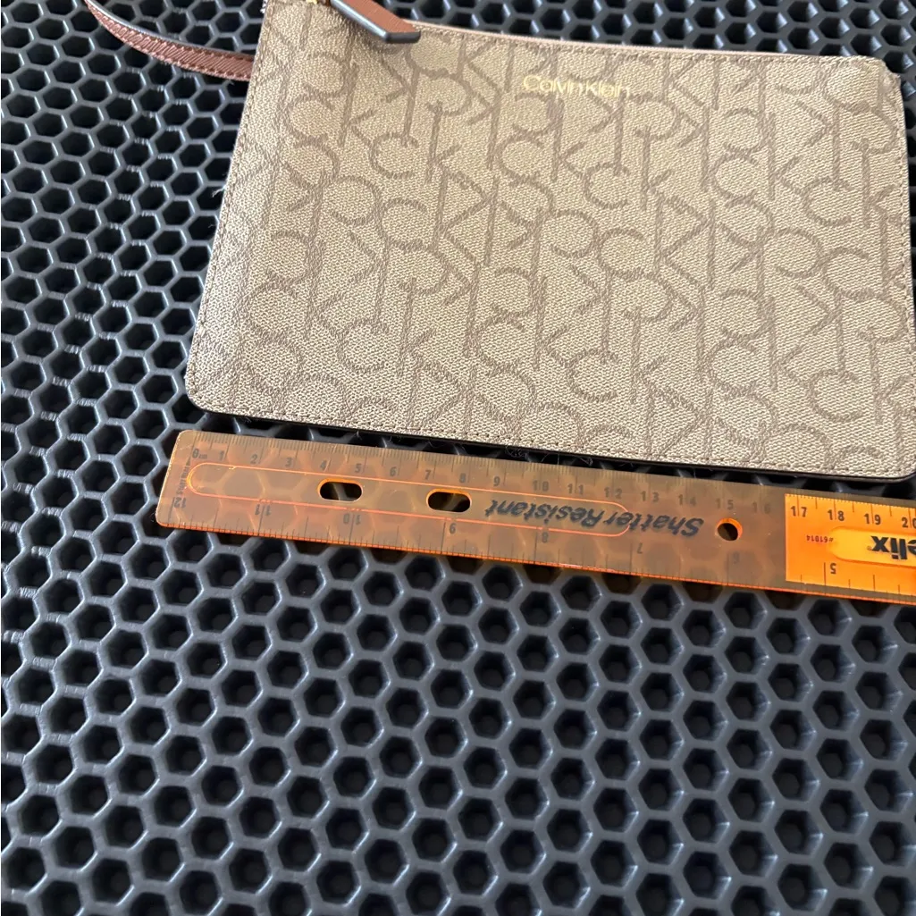 Calvin Klein  Tan Monogram Pouch - Image 5