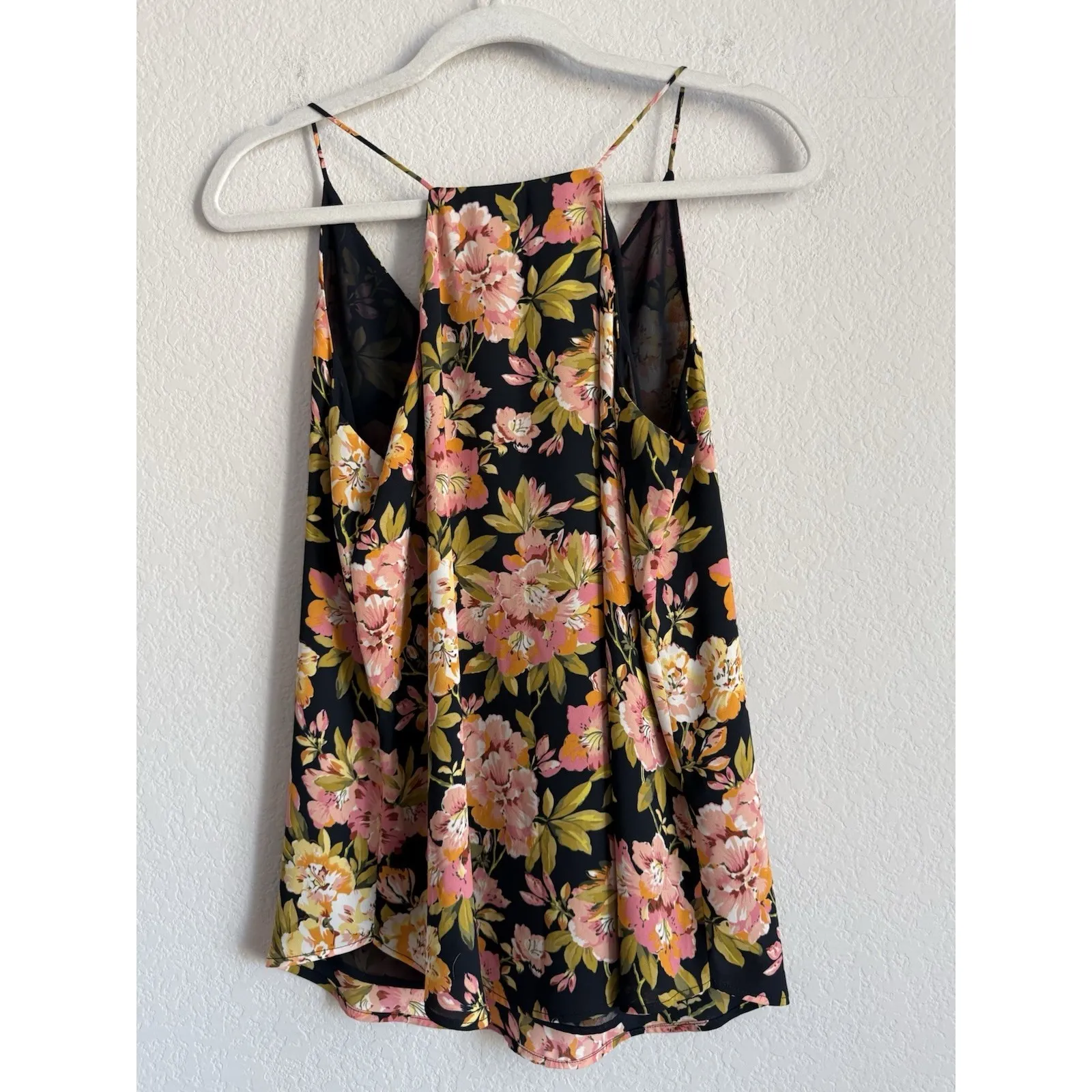 Loft Women's Floral Crepe Loose Spaghetti Strap Cami Tank Top Size Small Casual - Image 2