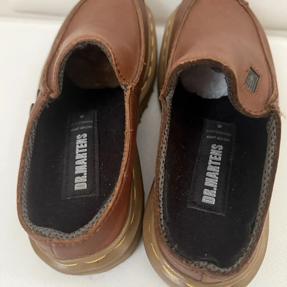 Vintage Y2K Rare Dr. Martens Slide Mules England Brown Cognac Leather US 4/EU 34 - Image 3