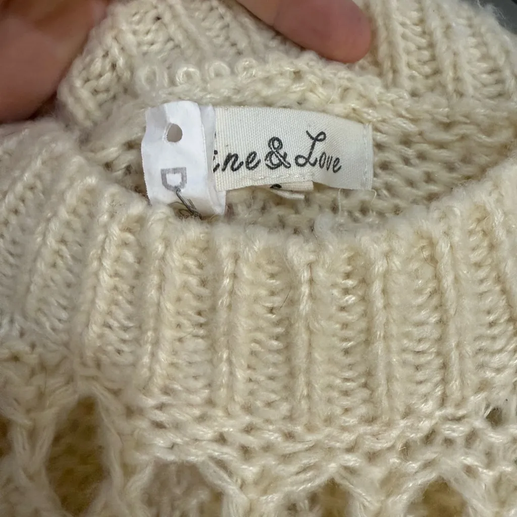 ✨ Vine & Love Open Knit Balloon Sleeve Pullover Sweater Size Small - Image 6