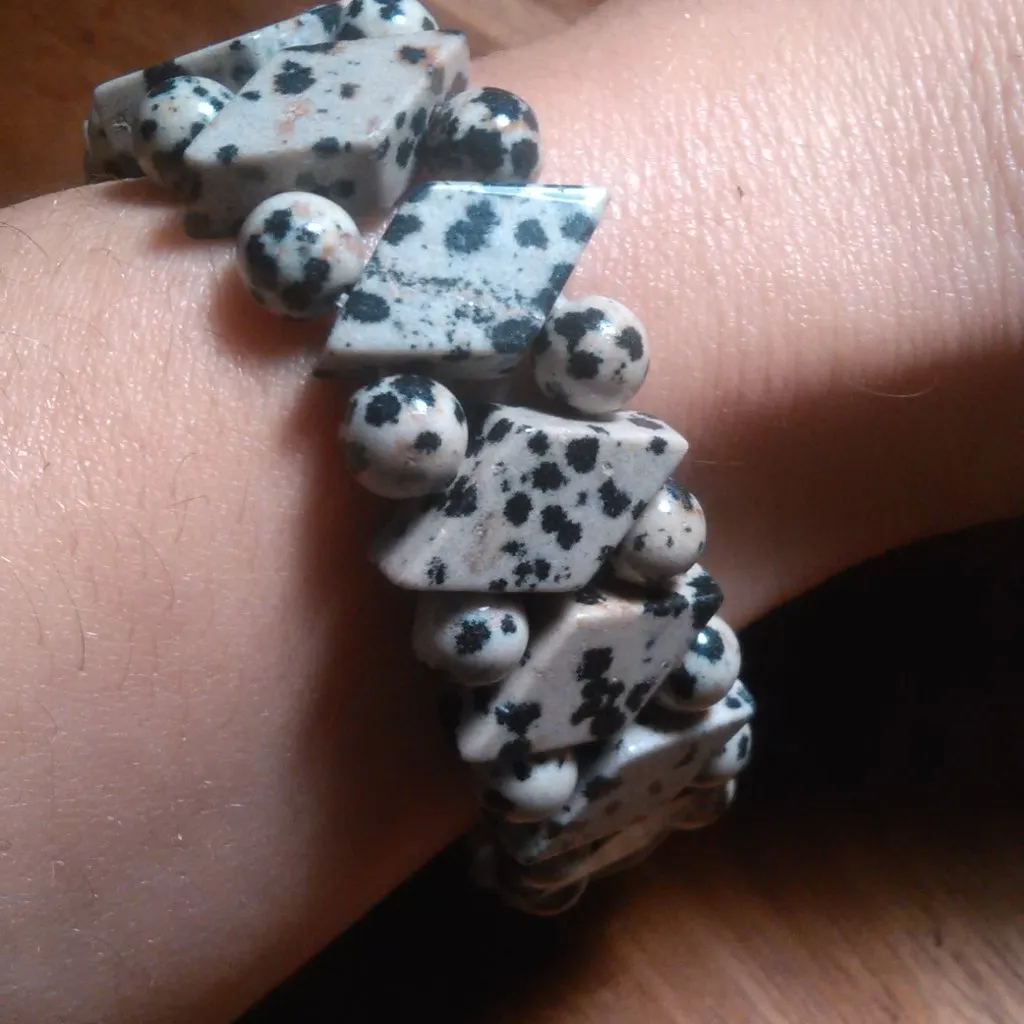 Dalmatian Jasper Princess Stretch Bracelet (6 to 7 Inch) - Image 12