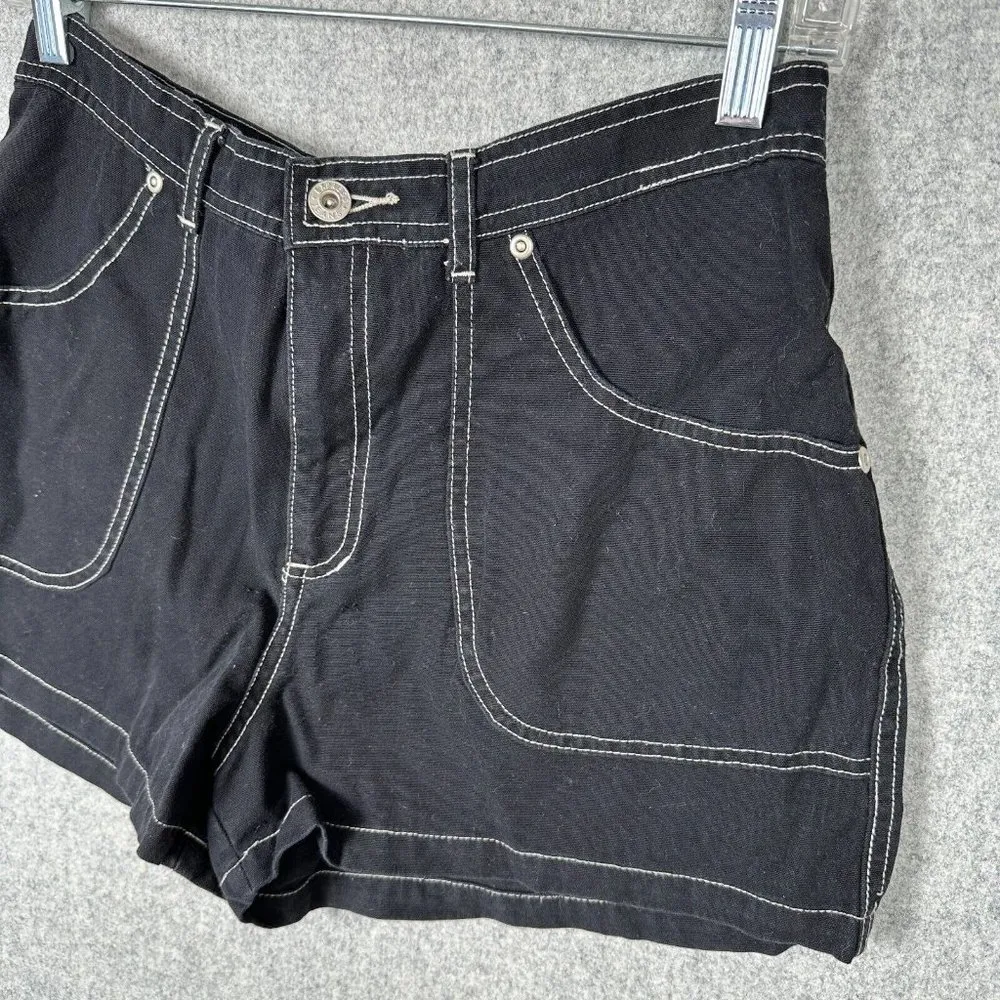 Vintage 90s EXPRESS Compagnie Internationale Shorts 7/8 Black Hot Pants Grunge - Image 2