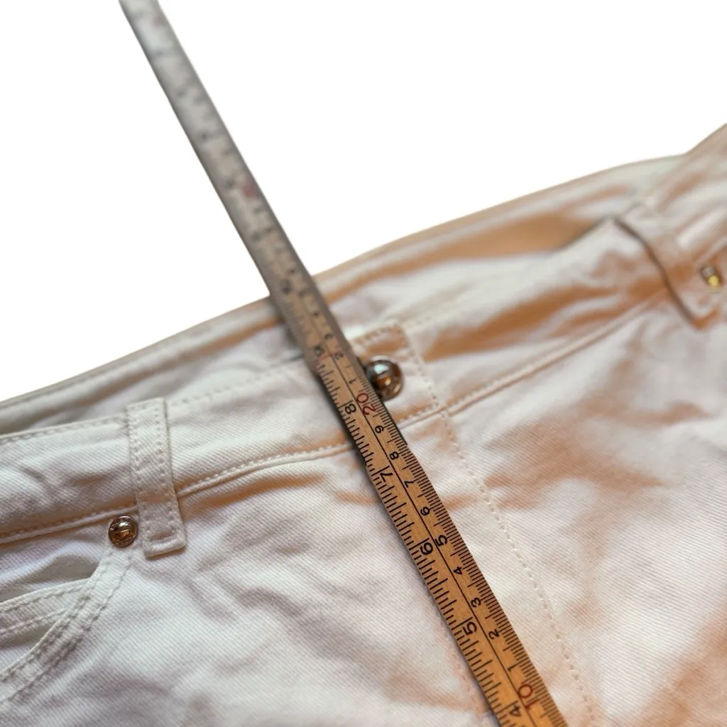 Escada Designer White Floral Rhinestone Jeans Made in Italy Size 36 Fits 28–30 - Image 13