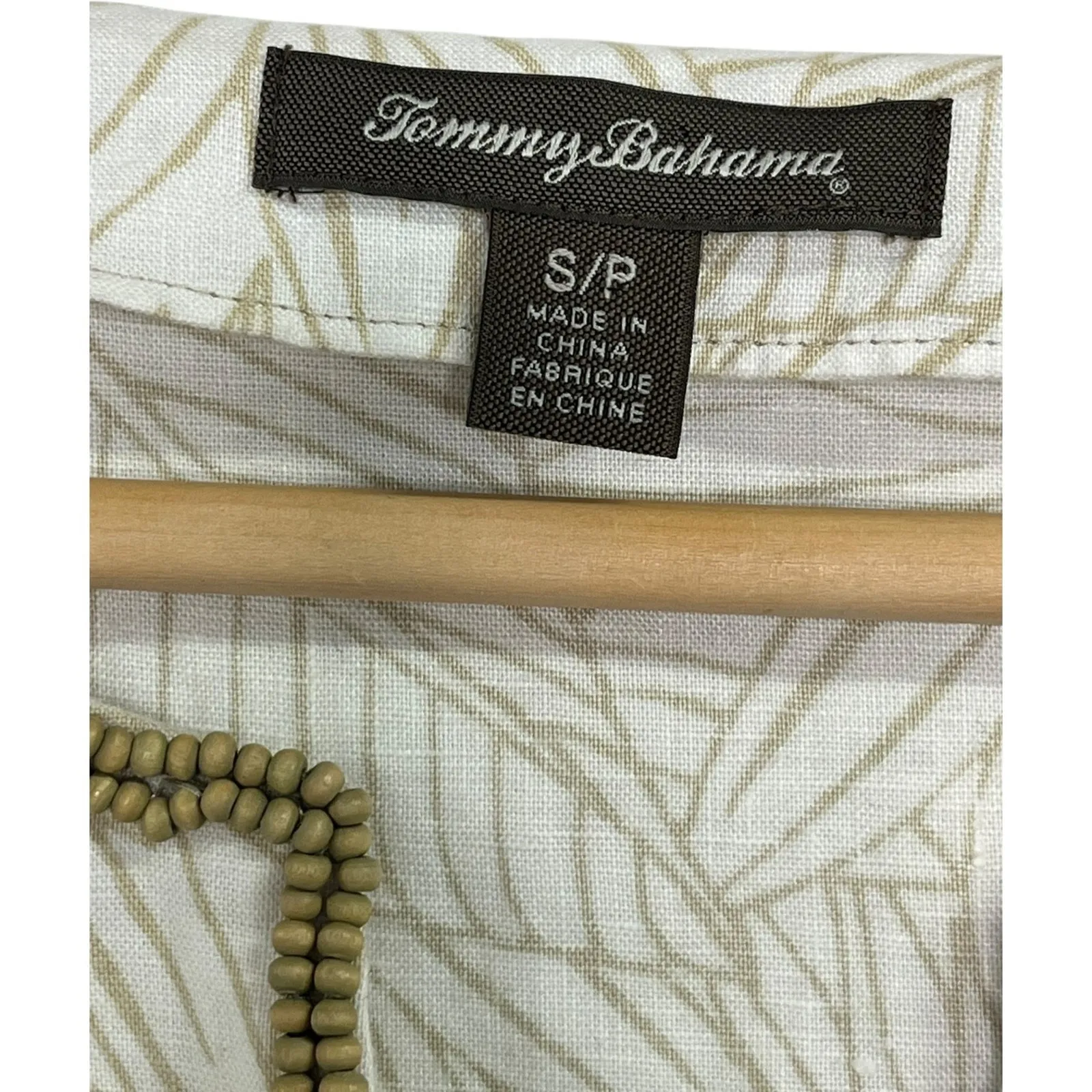 Tommy Bahama Dress Womens Small Petite Ivory Leafy Linen Tropical Beach Resort - Image 3