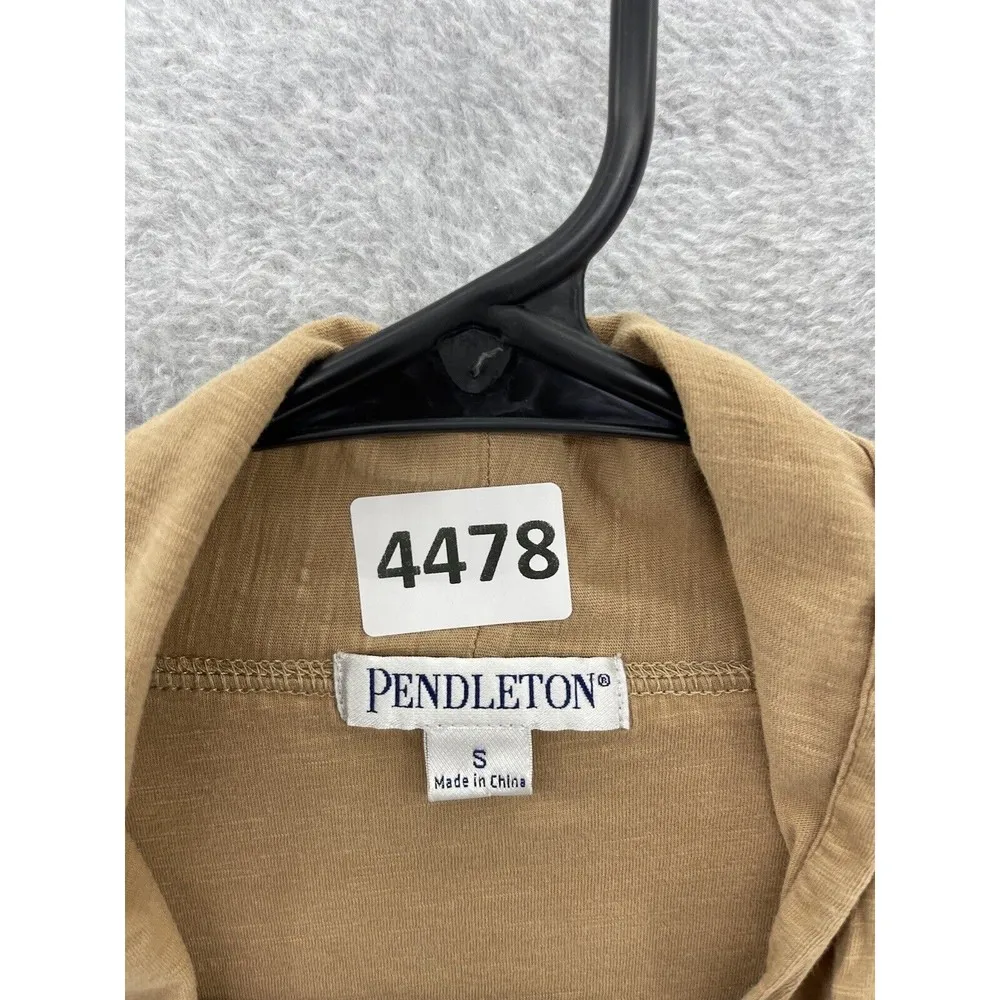 Pendleton Women’s Open Front Cardigan Cross Design Solid Brown Size Small - Image 12