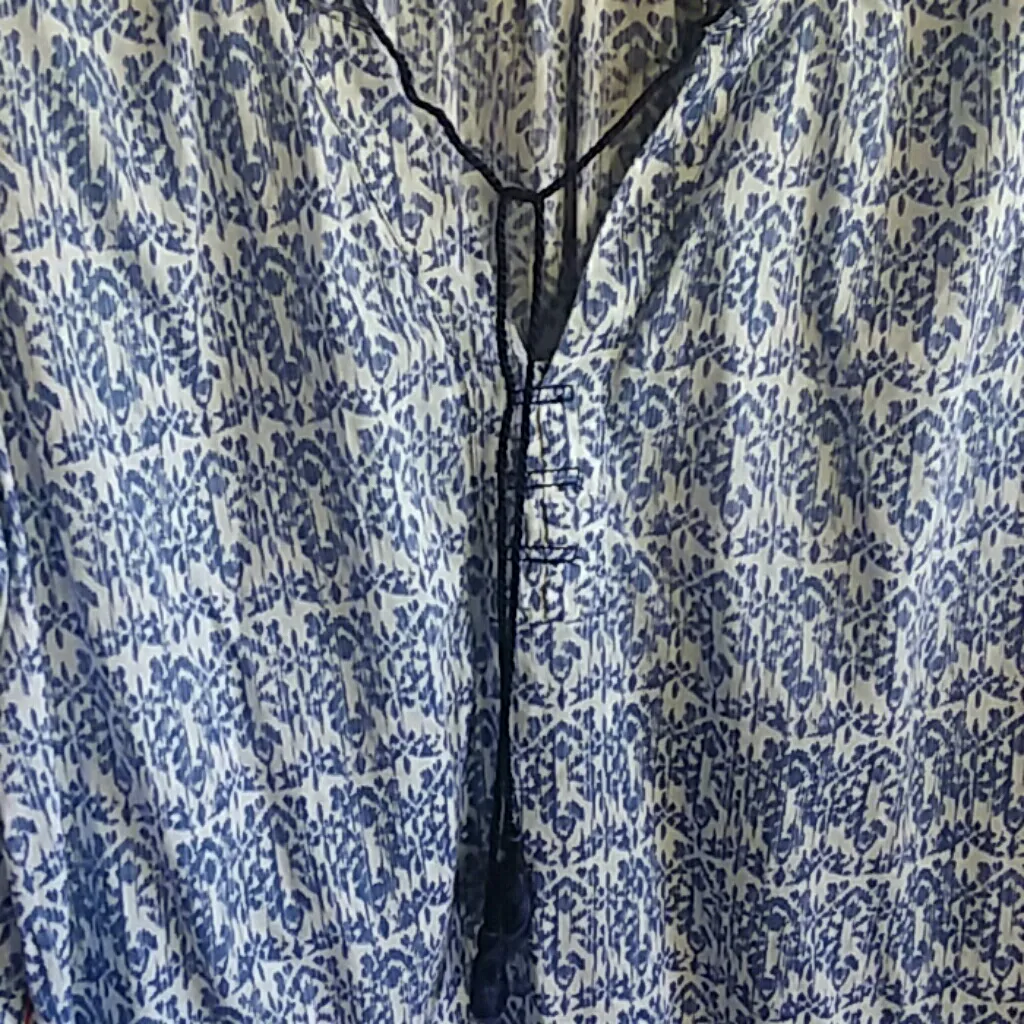 Jag 100% Cotton Blue Flowy Top Size M - Image 2