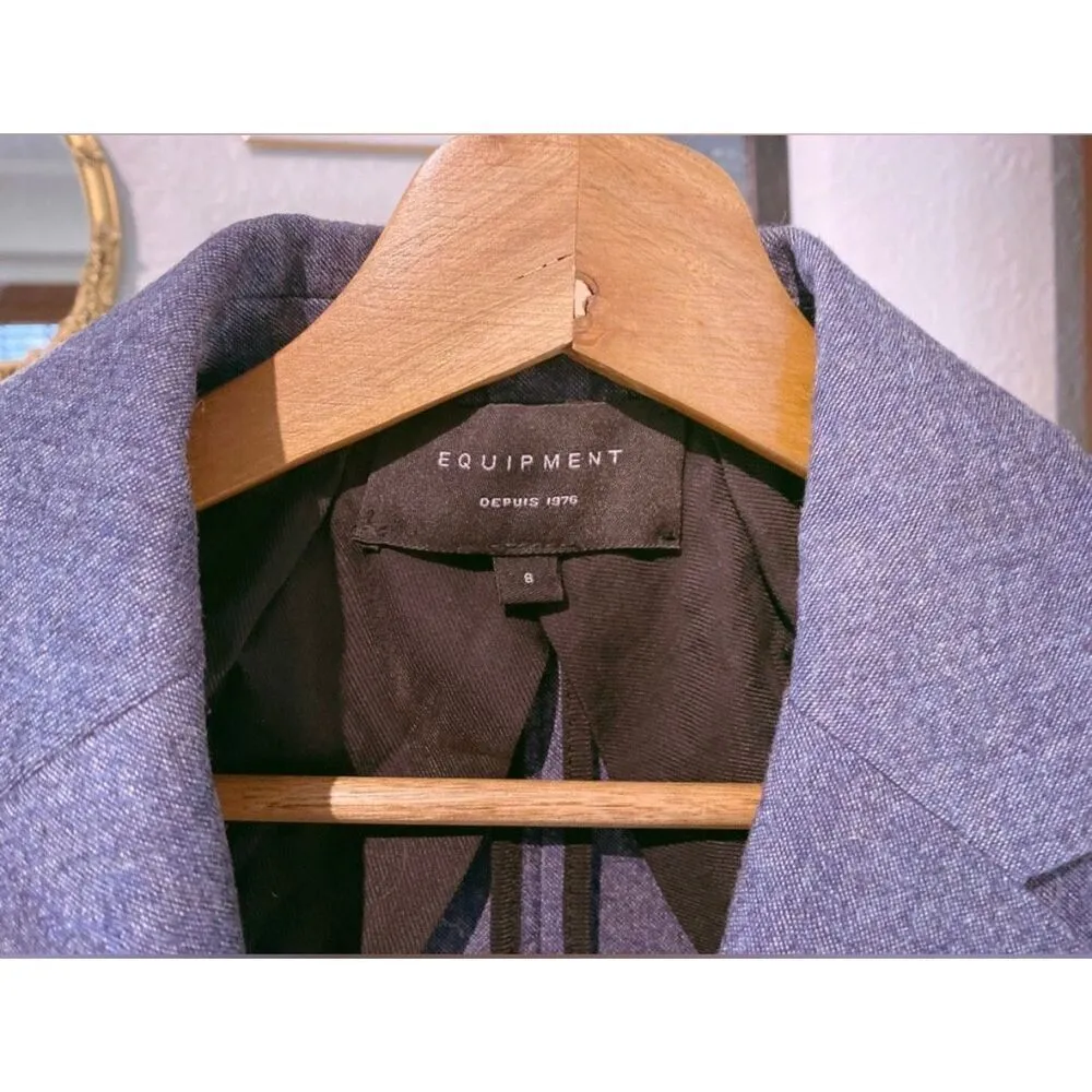 Equipment Revolve Jay Wool blazer purple blue size 8 excellent condition - Image 4