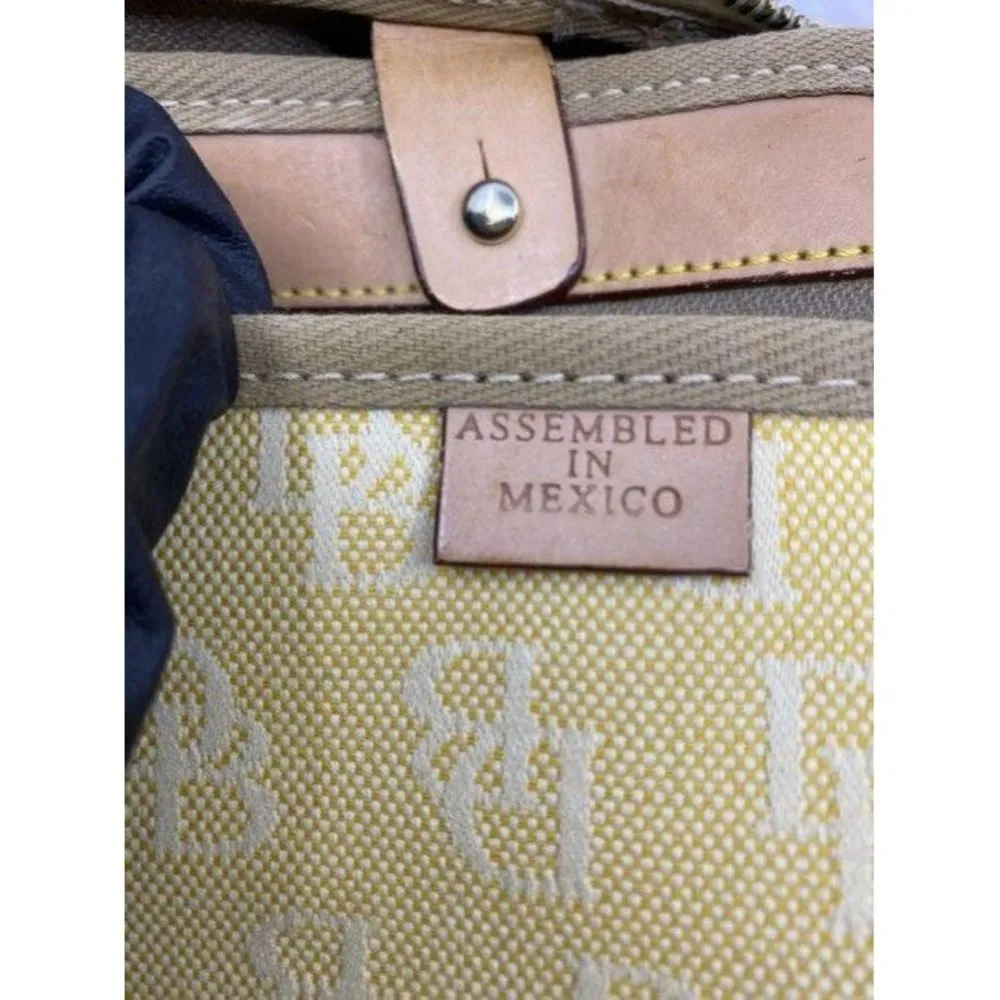 dooney and bourke fabric medium size yellow tan fa - Image 7