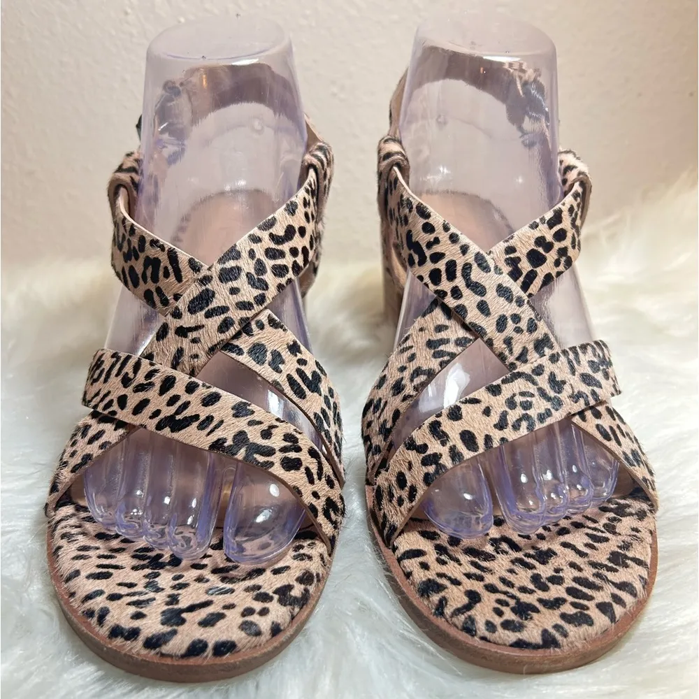 MADEWELL Alyssa Chunky Sandal Spot Calf Hair  Block Heels Sandals Size 8 - Image 5