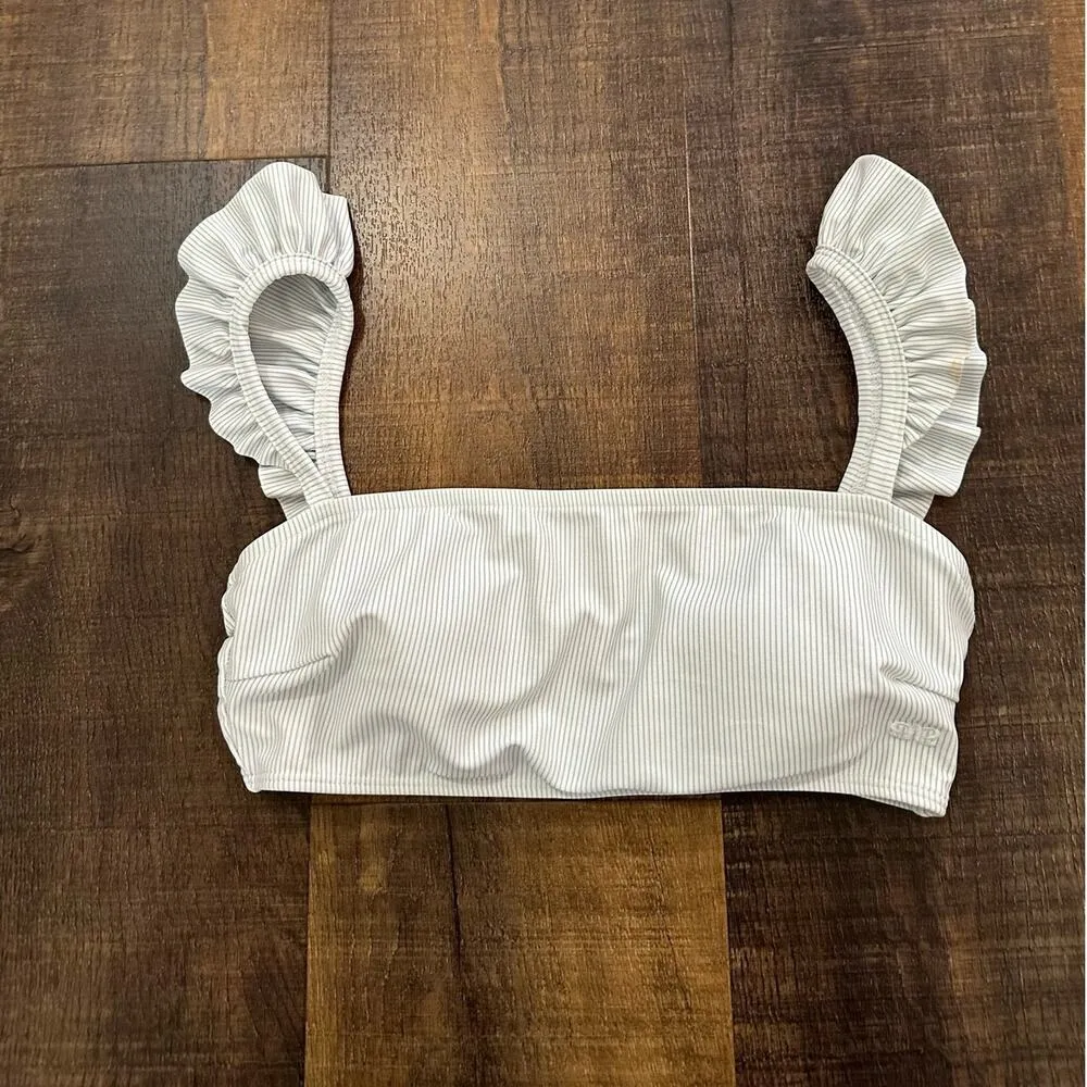 Albion Blue & White Stripes Bella Crop Bikini Top Size Small - Image 4