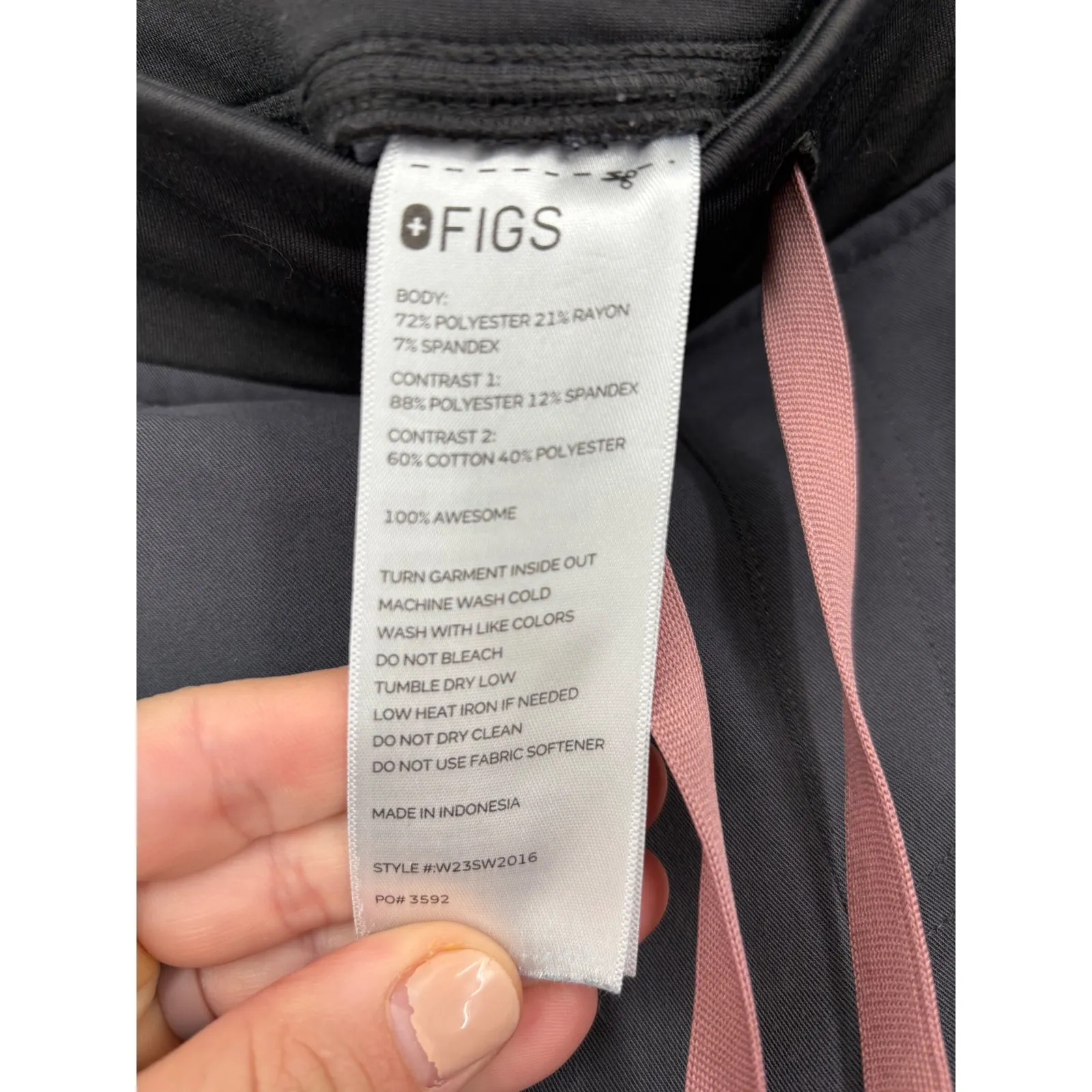 FIGS Technical Collection Jogger Scrub Pants Dark Gray Women's Small S - Image 2