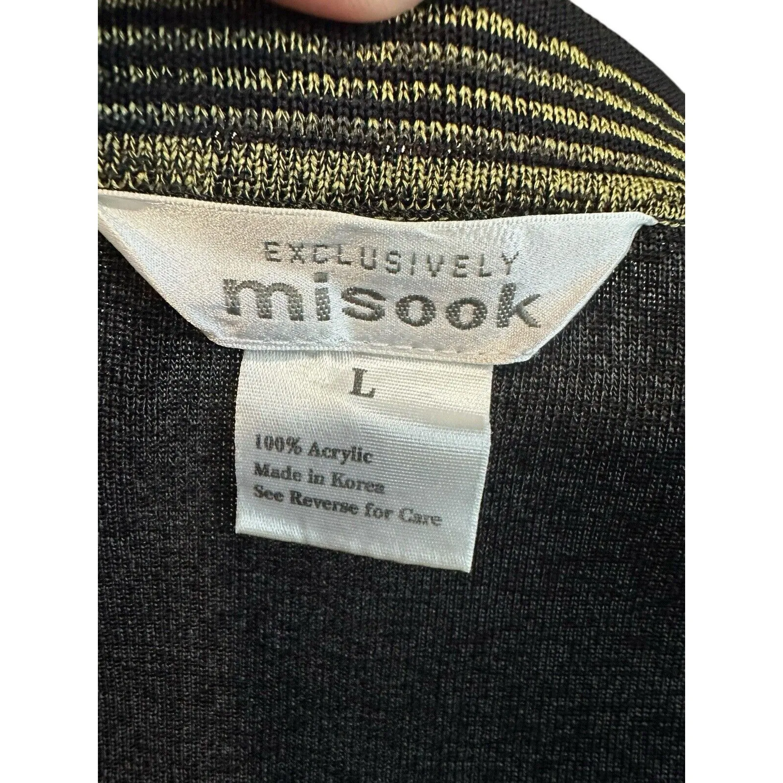 Exclusively Misook Women’s Size Large Black Sweater Cardigan Travel Knit #B2-3‎ - Image 2