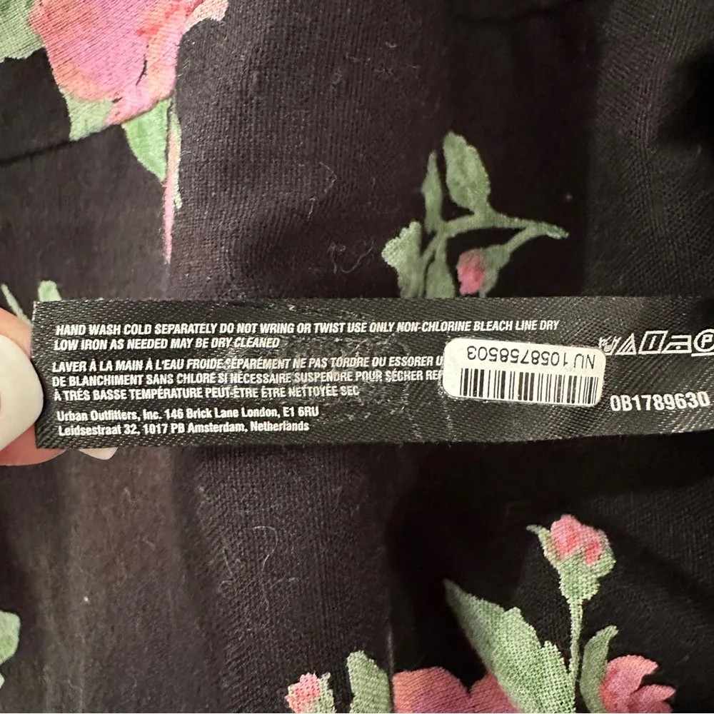 Free People Bom Bom Mini Dress | Black Floral Polka Dot Cutout Back | Size Small - Image 10