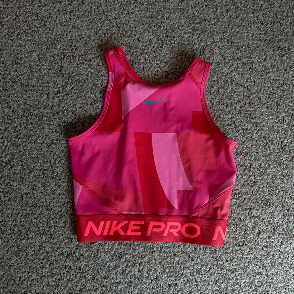 Nike Pro Pink Patterned Athletic Tank - Image 3