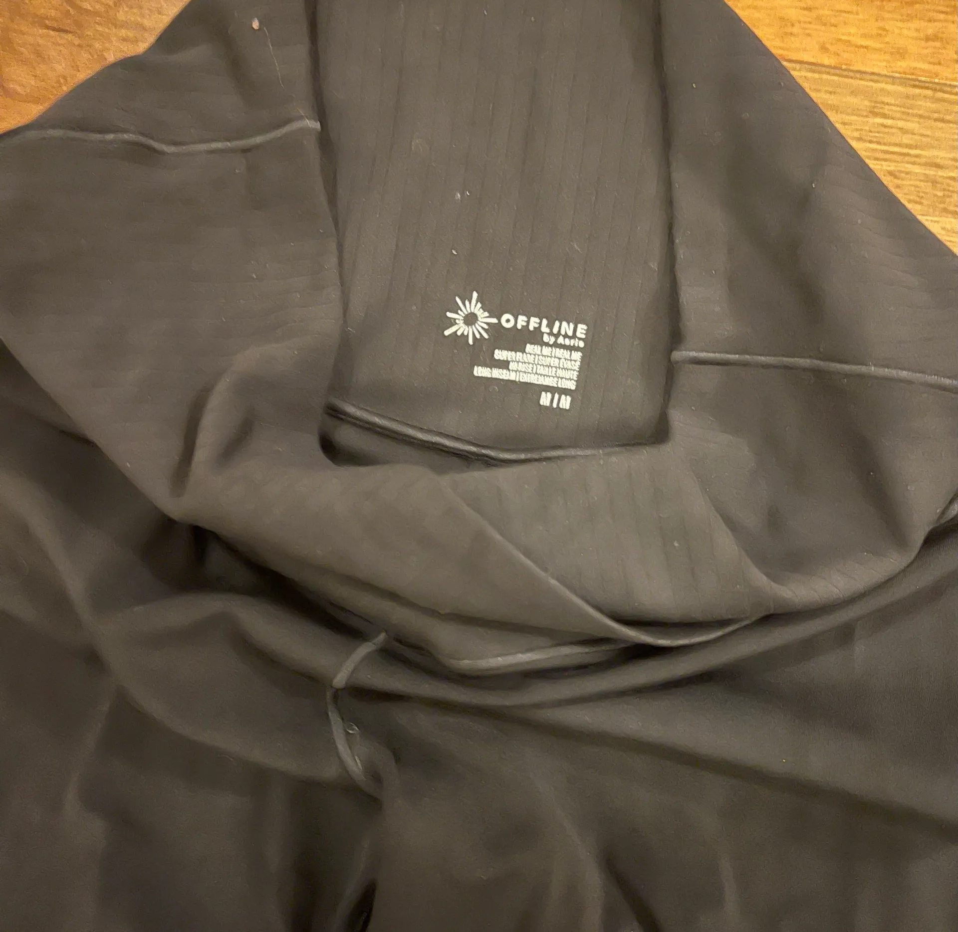 Aerie Black Crossover Flare Leggings Long Inseam - Image 3