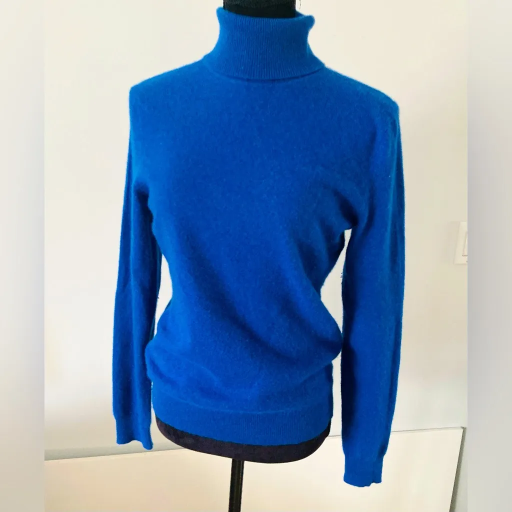 Nice CASHMERE turtleneck sweater💙💙💙 Blue Size M - Image 8