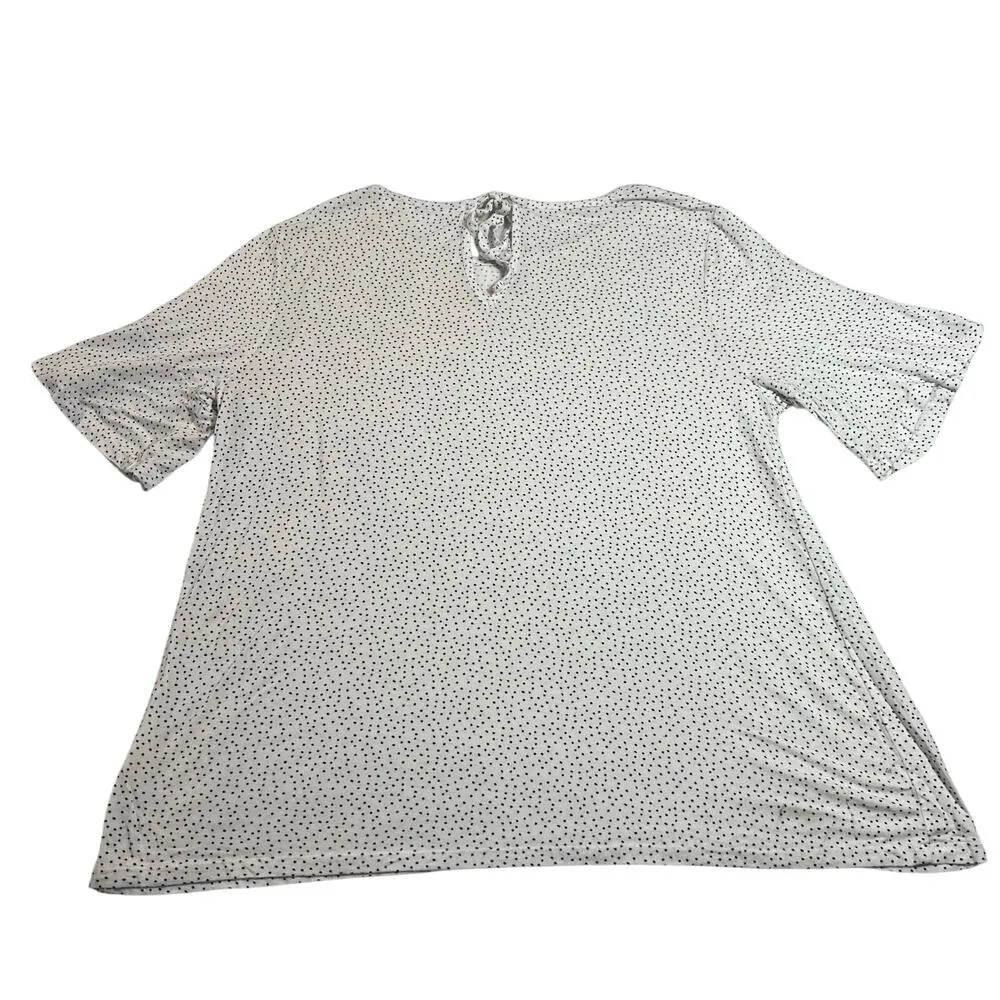 LC Lauren Conrad Crewneck Polka Dot Top Size X-Large Casual Preppy Girly - Image 2