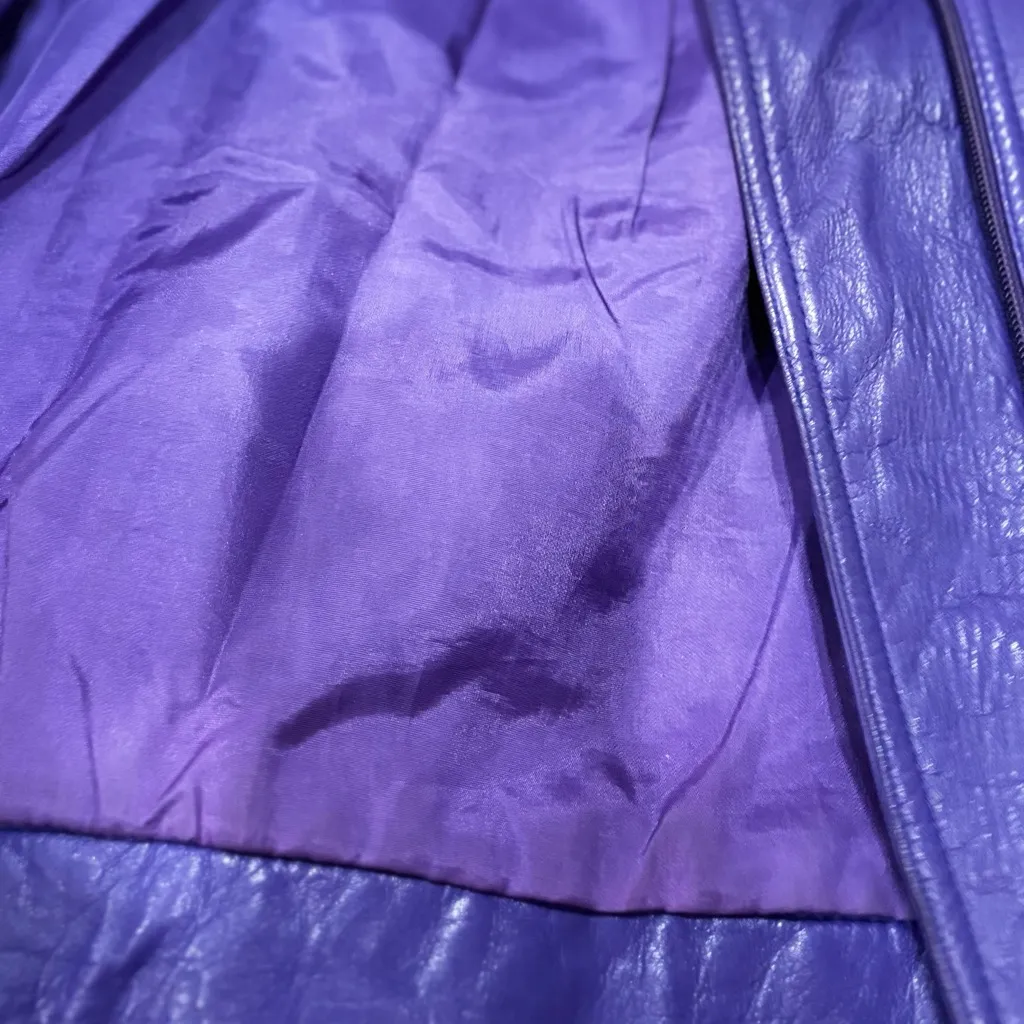 Bagatelle VINTAGE Purple Leather Jacket - Image 10
