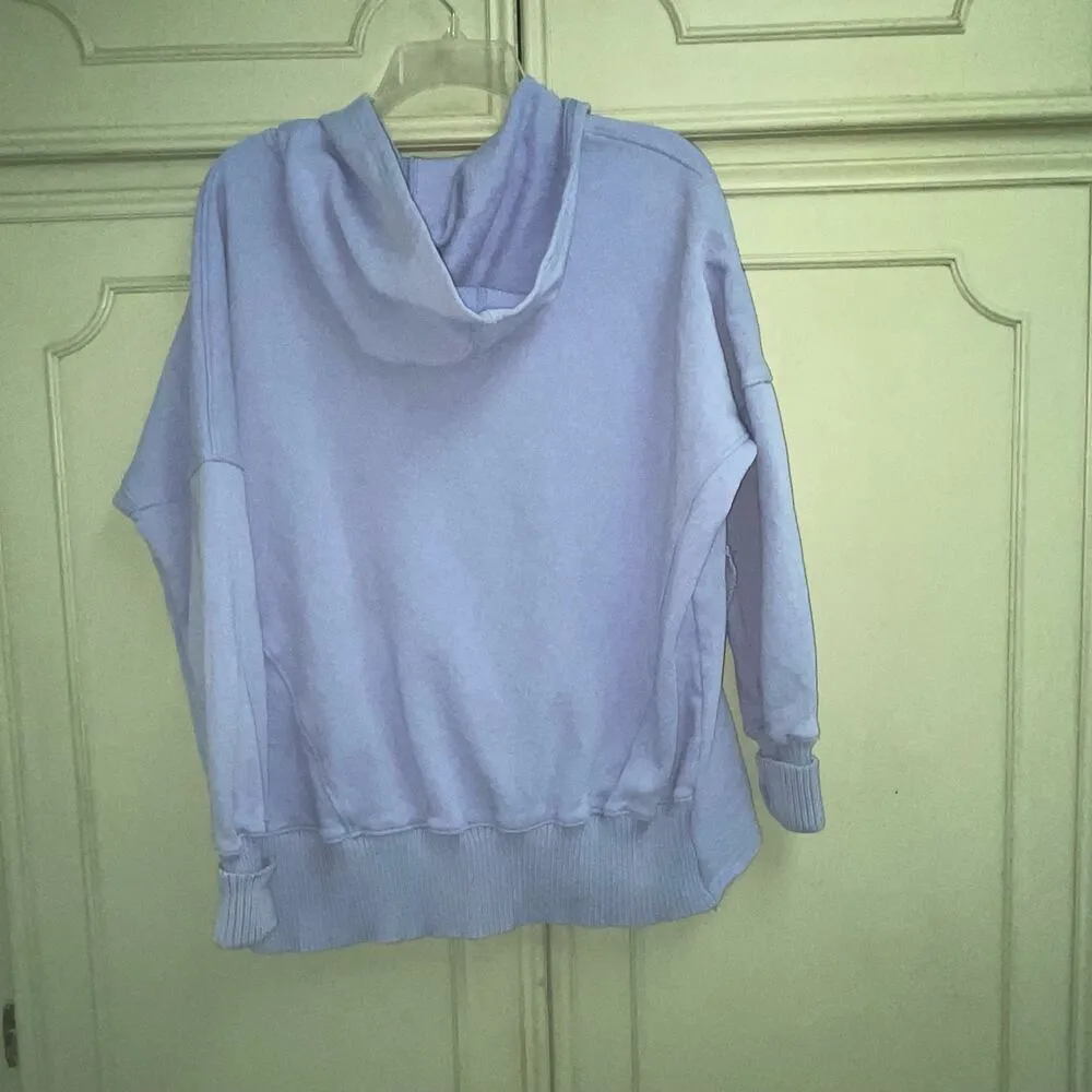 Bucket List Size Small Washed French Terry Hoodie Oversized Light Blue - Image 2