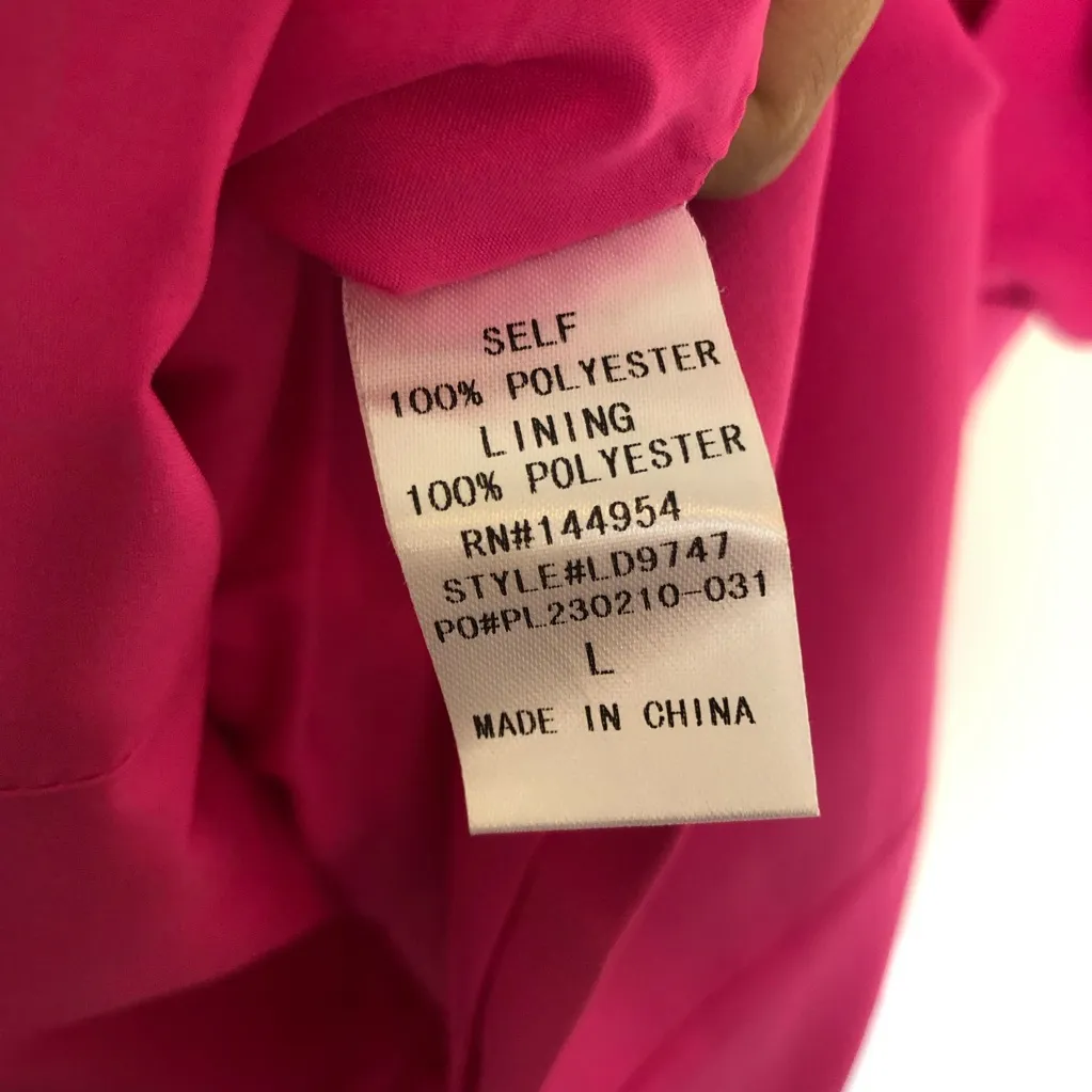 Luxxel Pink  Double Slit Open Back Puffy Sleeve Dress Size L - Image 12