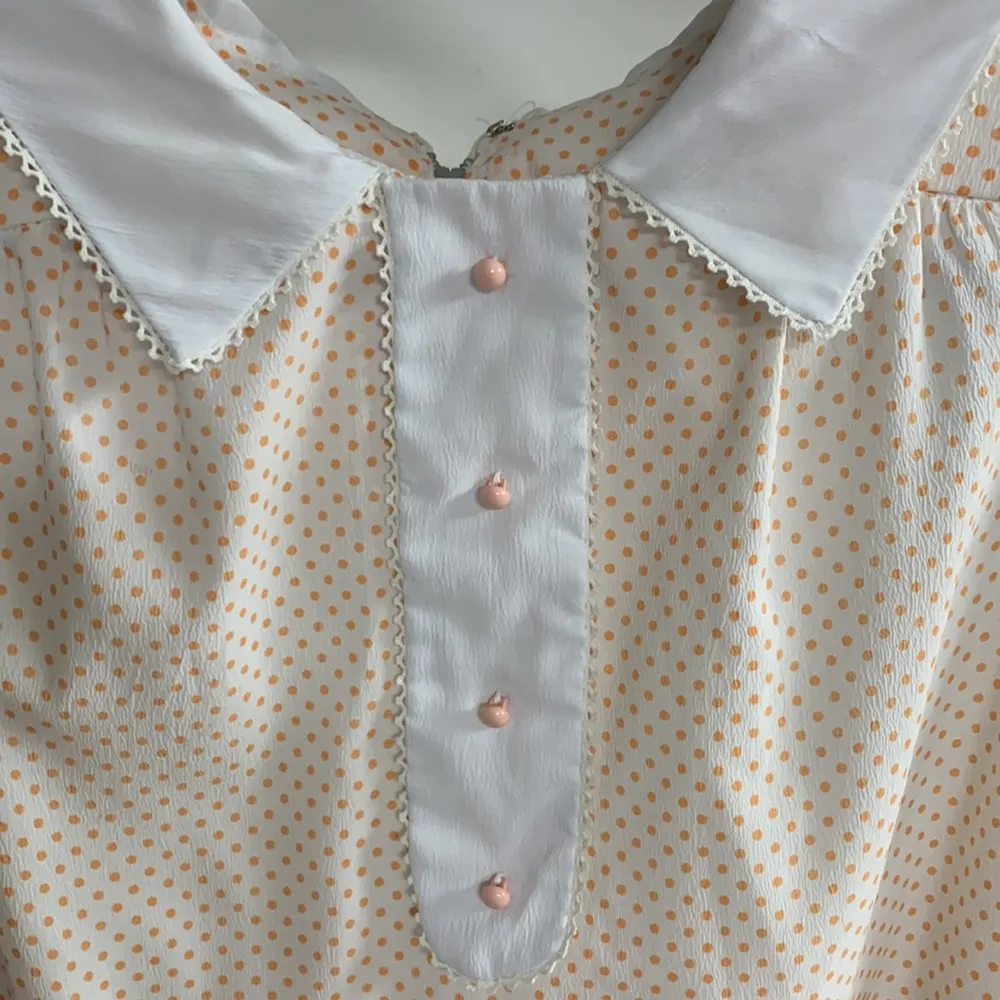 Vintage Kelly Arden Junior Petites Polka Dot Dress with Belt Orange Size undefined - Image 2