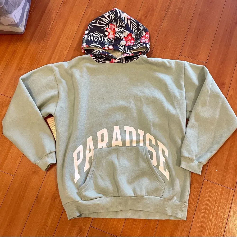 Pacsun Paradise Hoodie Sweatshirt Green Large - Image 2