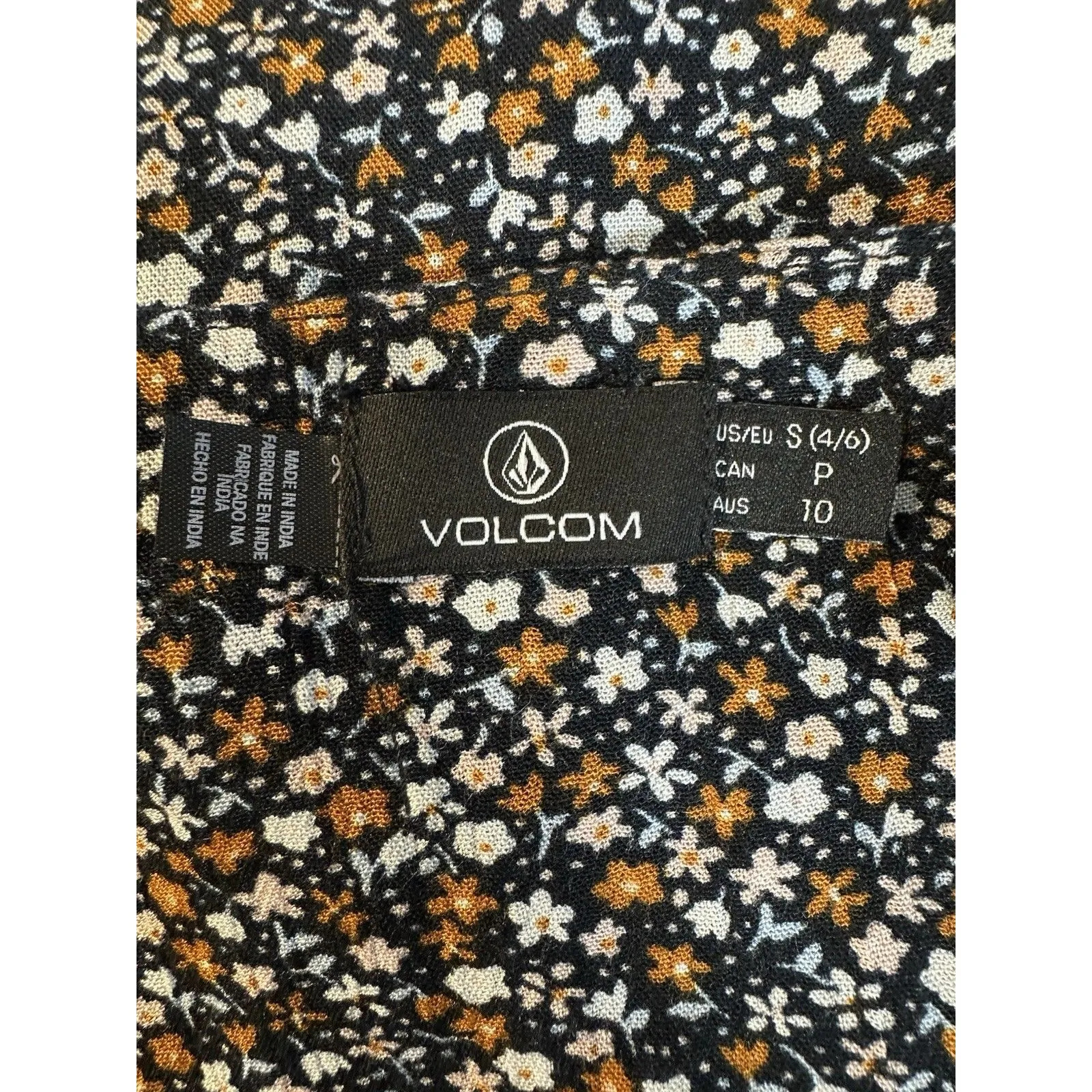 Volcom Juniors Large Floral Print Hey Stone Hey Slit-Front Midi Dress Black Sz S - Image 8