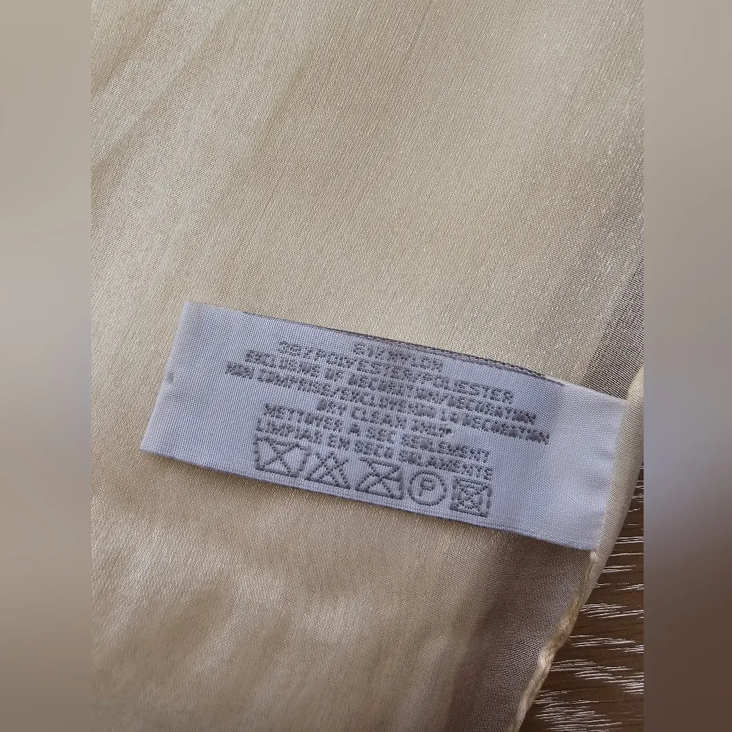 Liz Claiborne Vintage Butter Yellow Sheer Beaded Tassels Wide Neck Scarf Wrap - Image 4