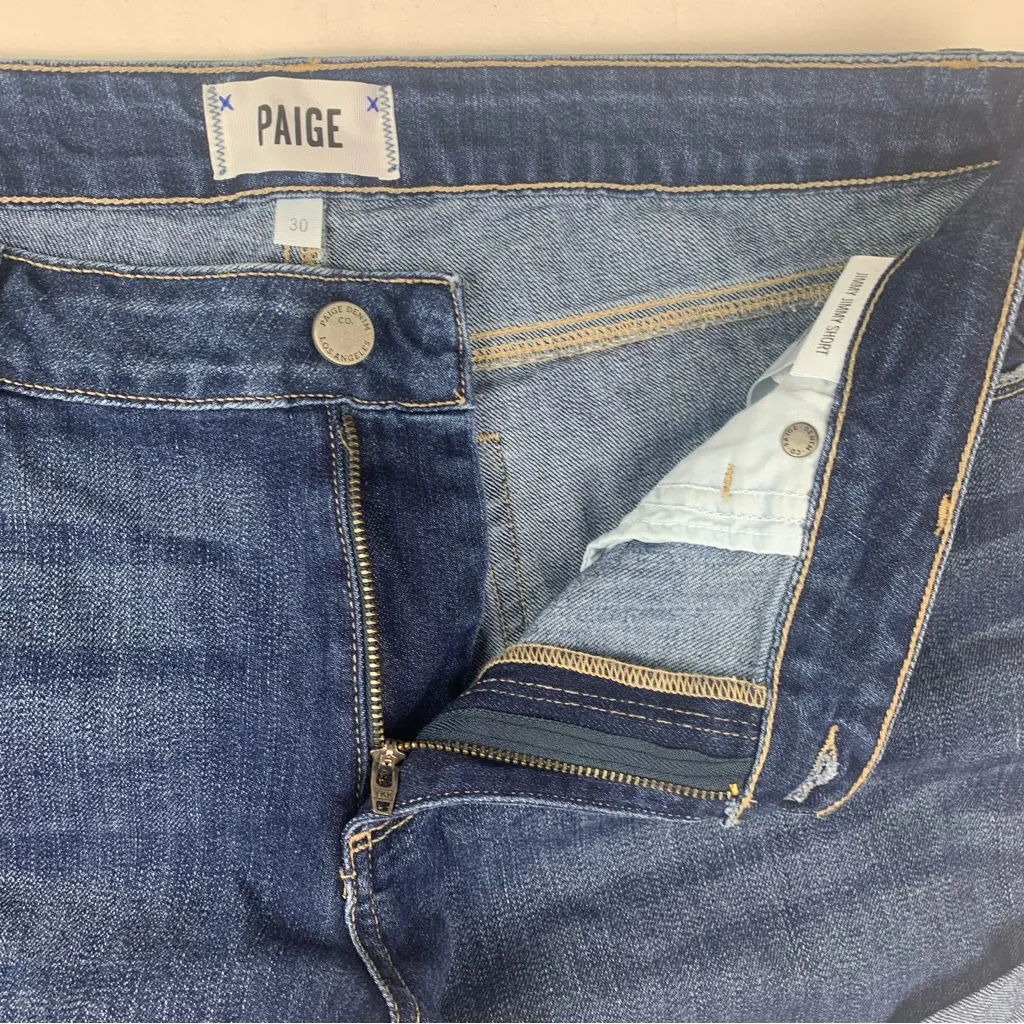 Paige size 30 denim shorts jimmy roll cuff blue jeans casual - Image 7