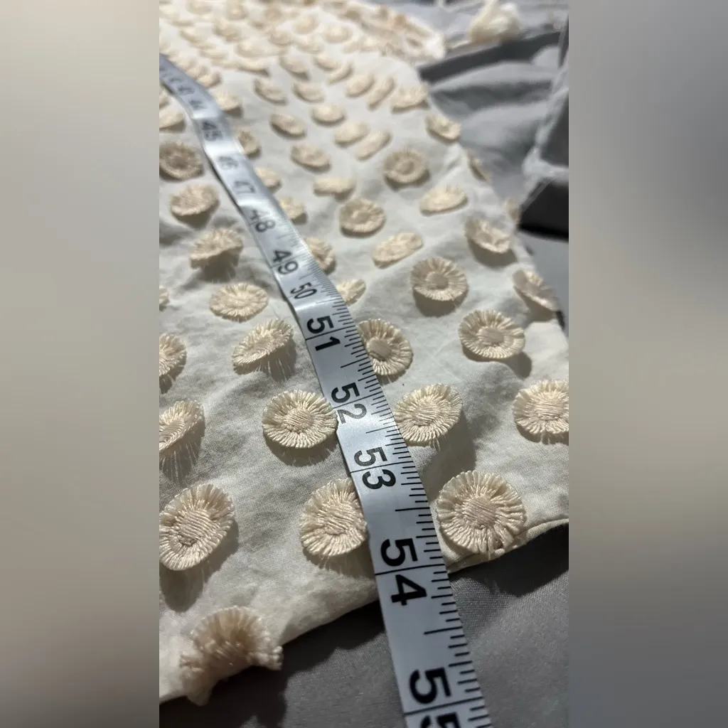 Cris Barros Textured Fringe Dot Bohemian Ivory Maxi Dress Made in Brazil Size M Size M - Image 10