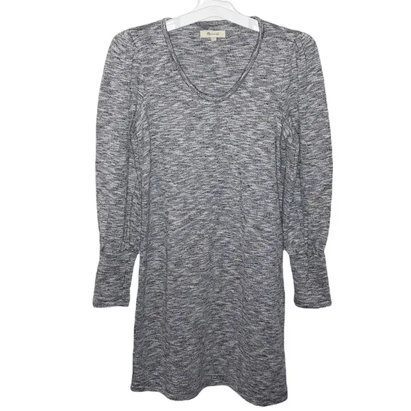 Madewell Heathered Gray Puff Sleeve Sweater Dress  size S - Image 2