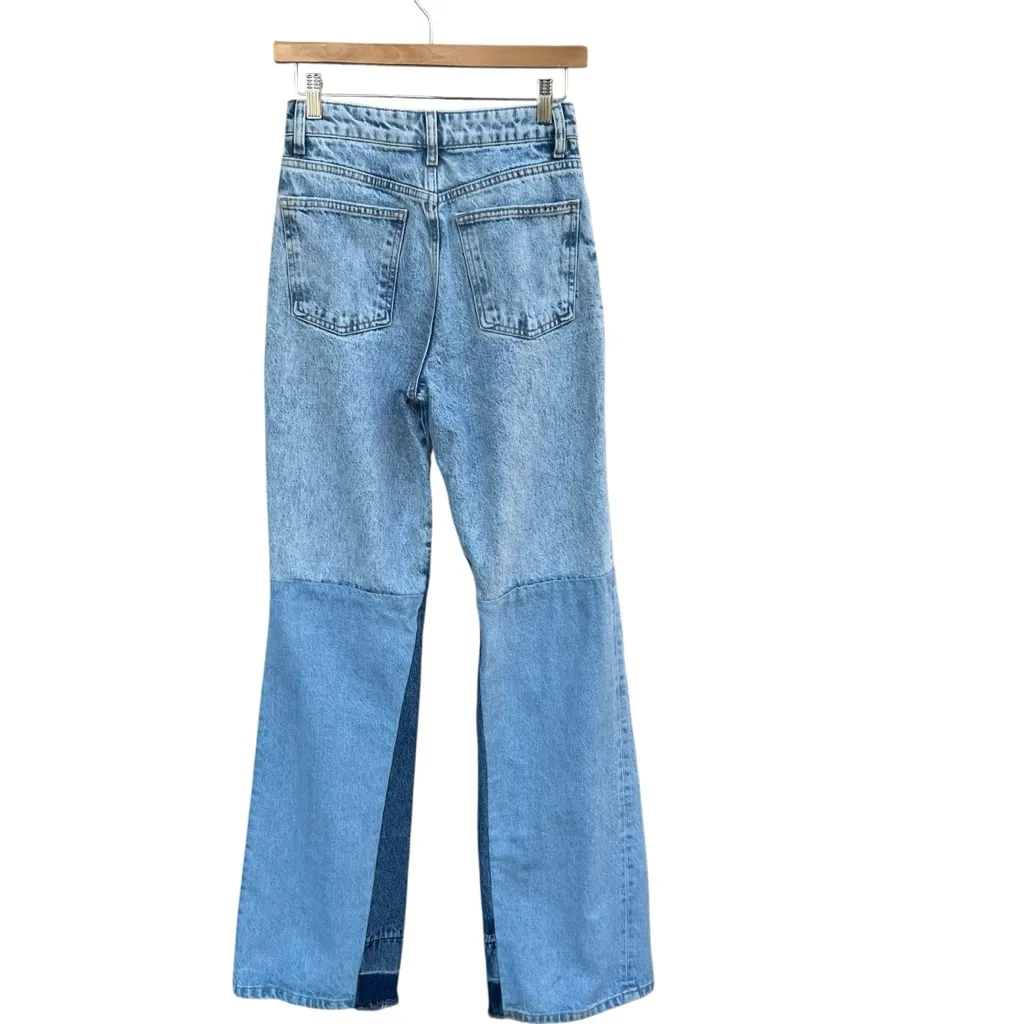 Zara Mid-Rise Wide Leg Contrast Seamless Side Wash Jeans - Image 9