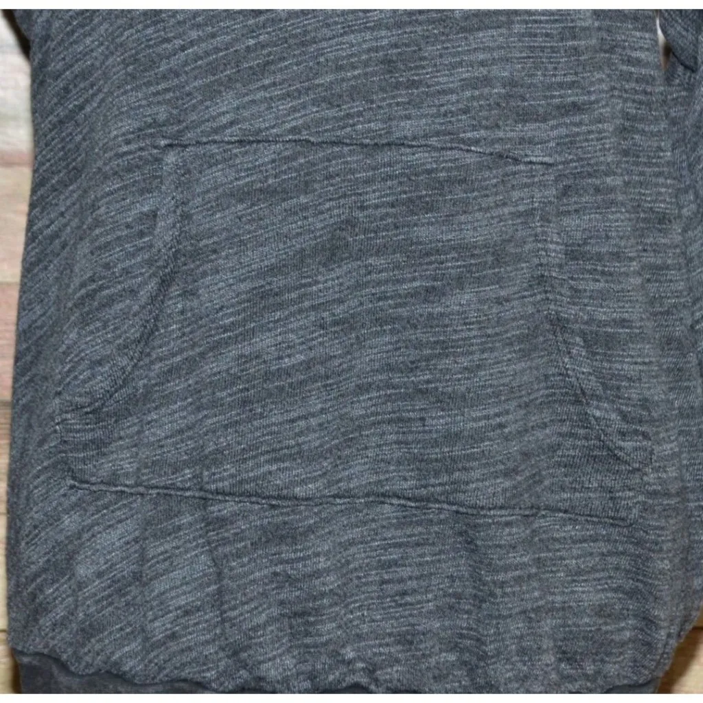 Project Social T Ladies Dark Gray Oversized Hoodie Sweatshirt Size S V-Neck - Image 5