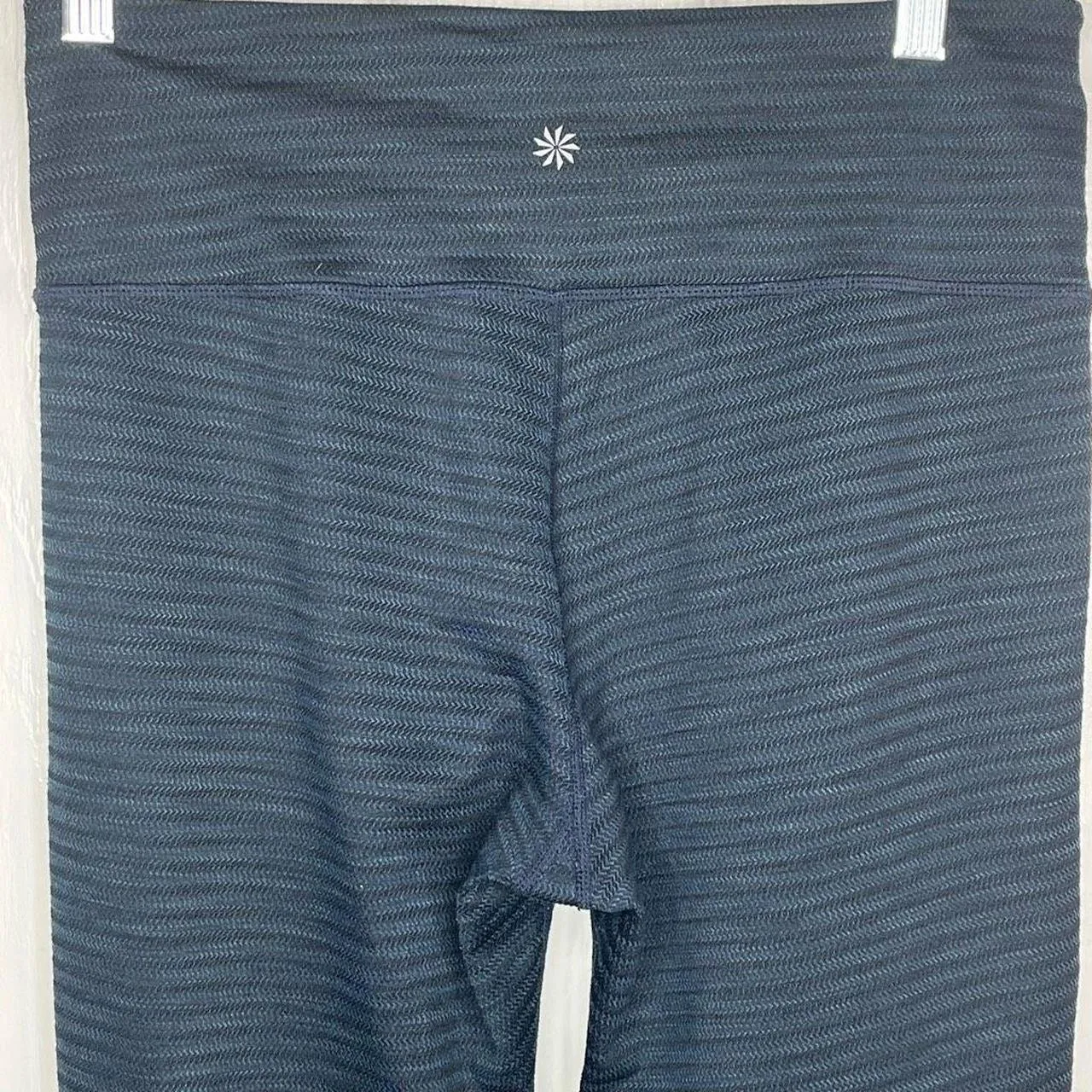 Athleta Black And Blue Striped Leggings - Image 5