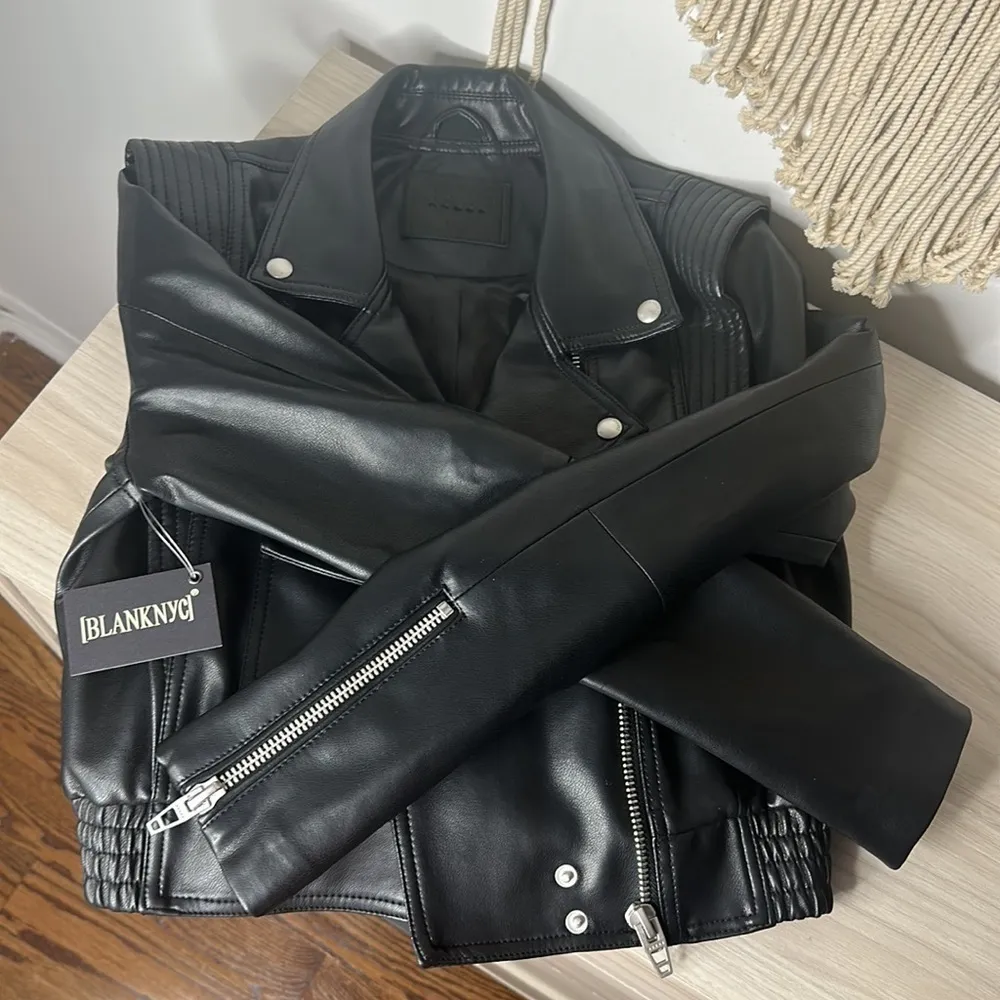 NWT Blank NYC First Class PU Faux Leather Moto Jacket Small - Image 8