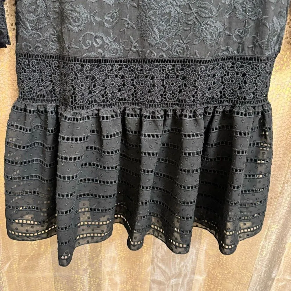 Cynthia Rowley Black Wicker Park Lace Eyelet Dress Size 8 NWT - Image 8