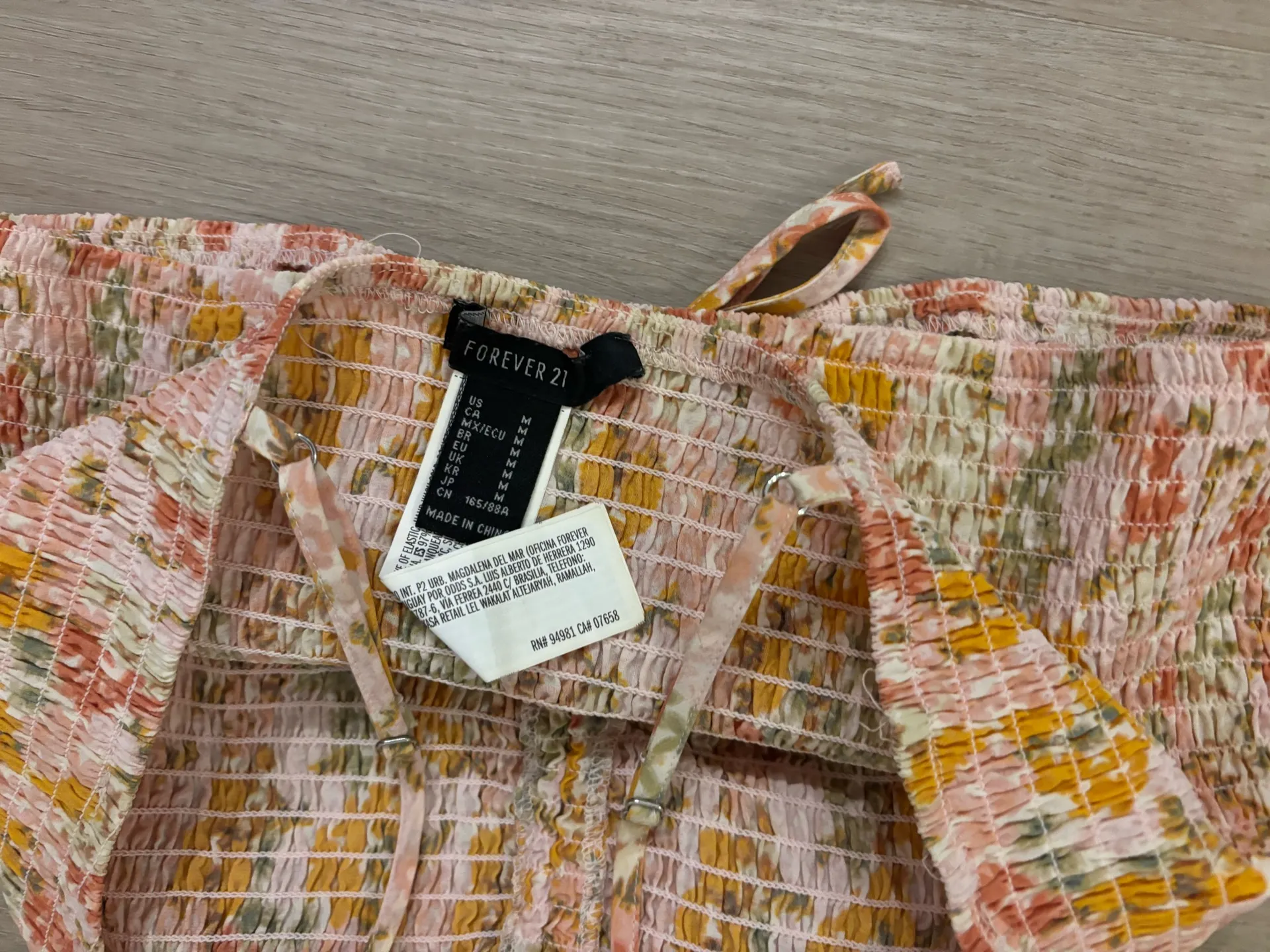 Ribbed Forever 21 Flowery Crop Top - Image 3