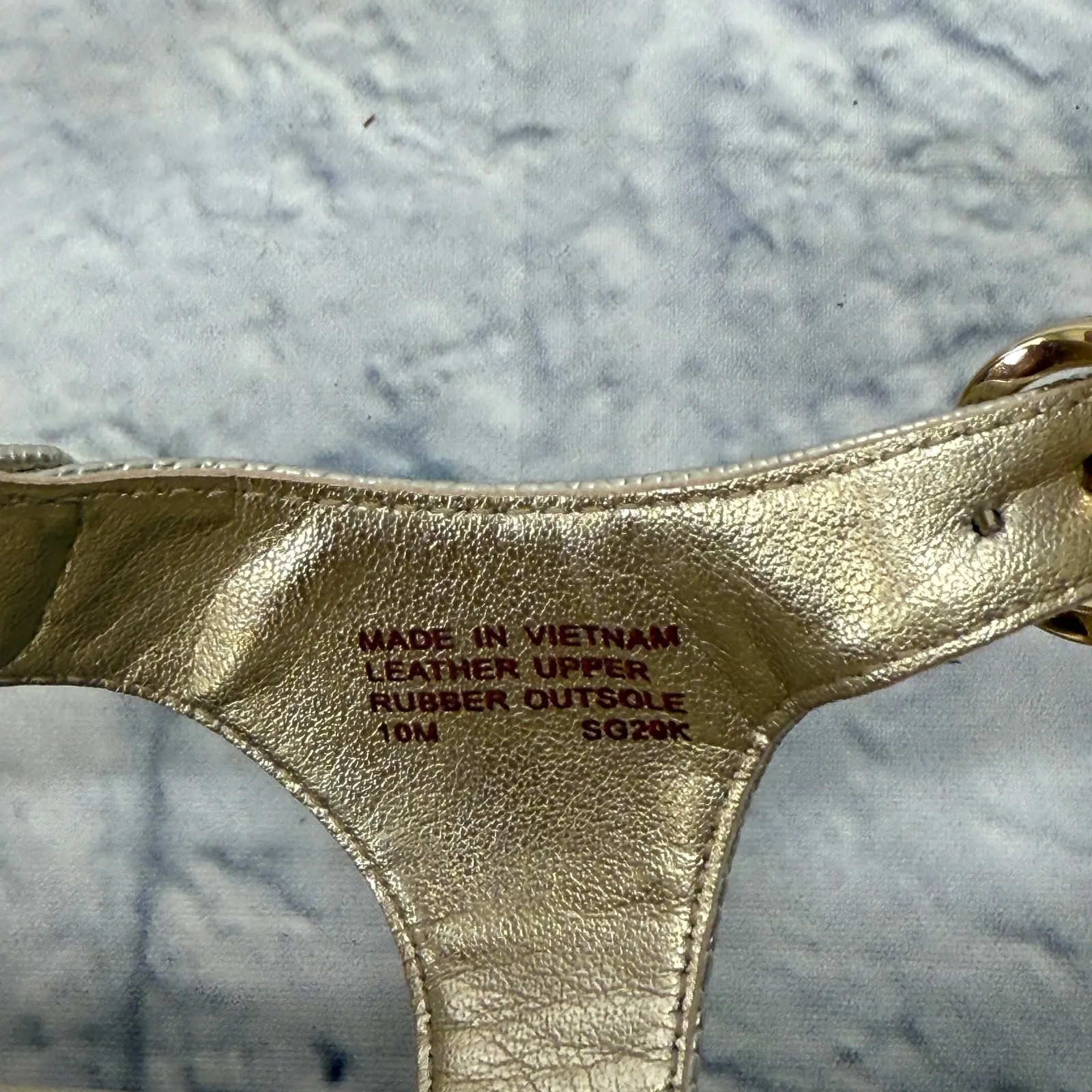 MICHAEL Kors Laney Metallic Lizard-Embossed Leather Espadrille Wedge Sandal 10 - Image 6