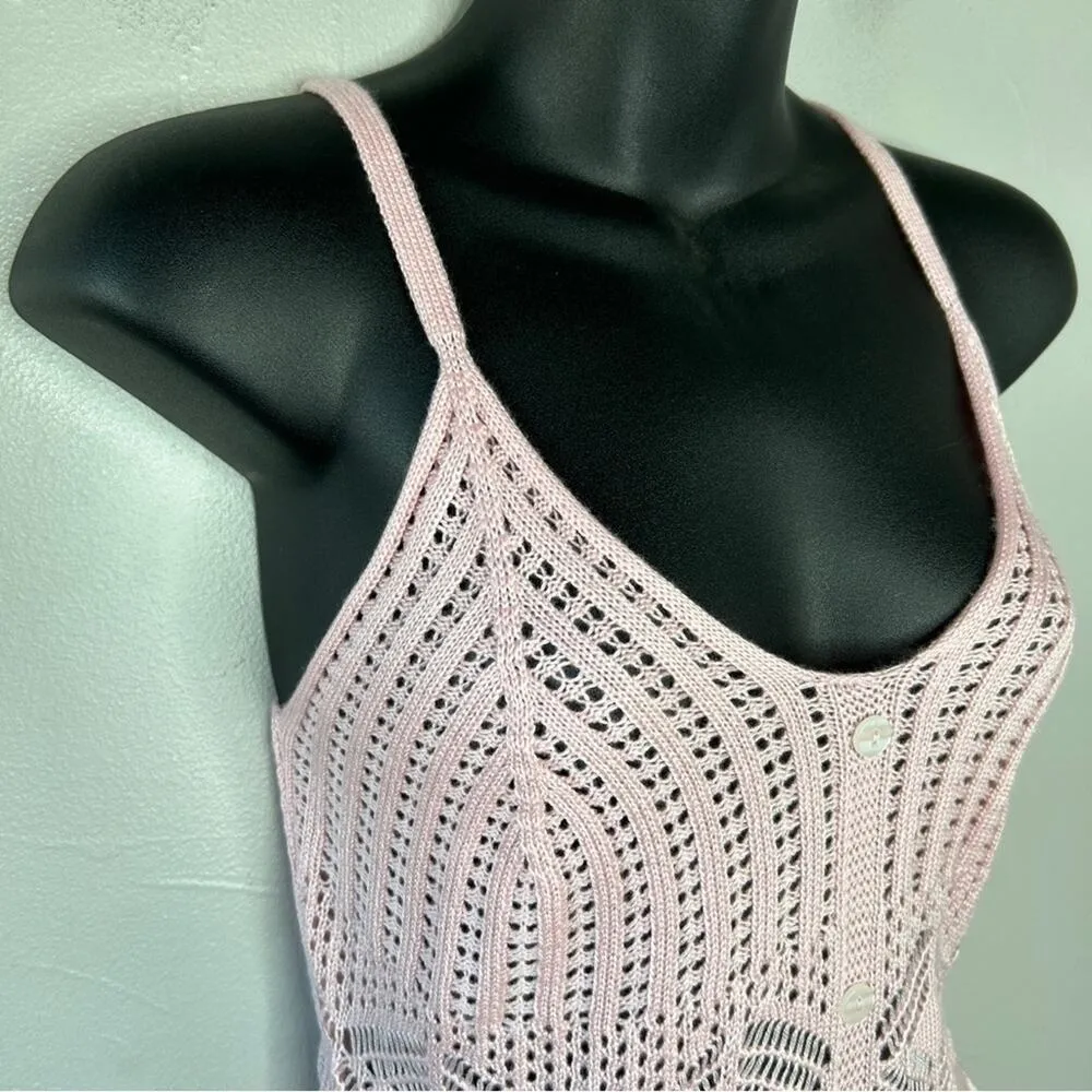 CRAVE FAME Crochet Fringe Crop Top Womens Size Large Boho Kawaii Pastel Festival - Image 3