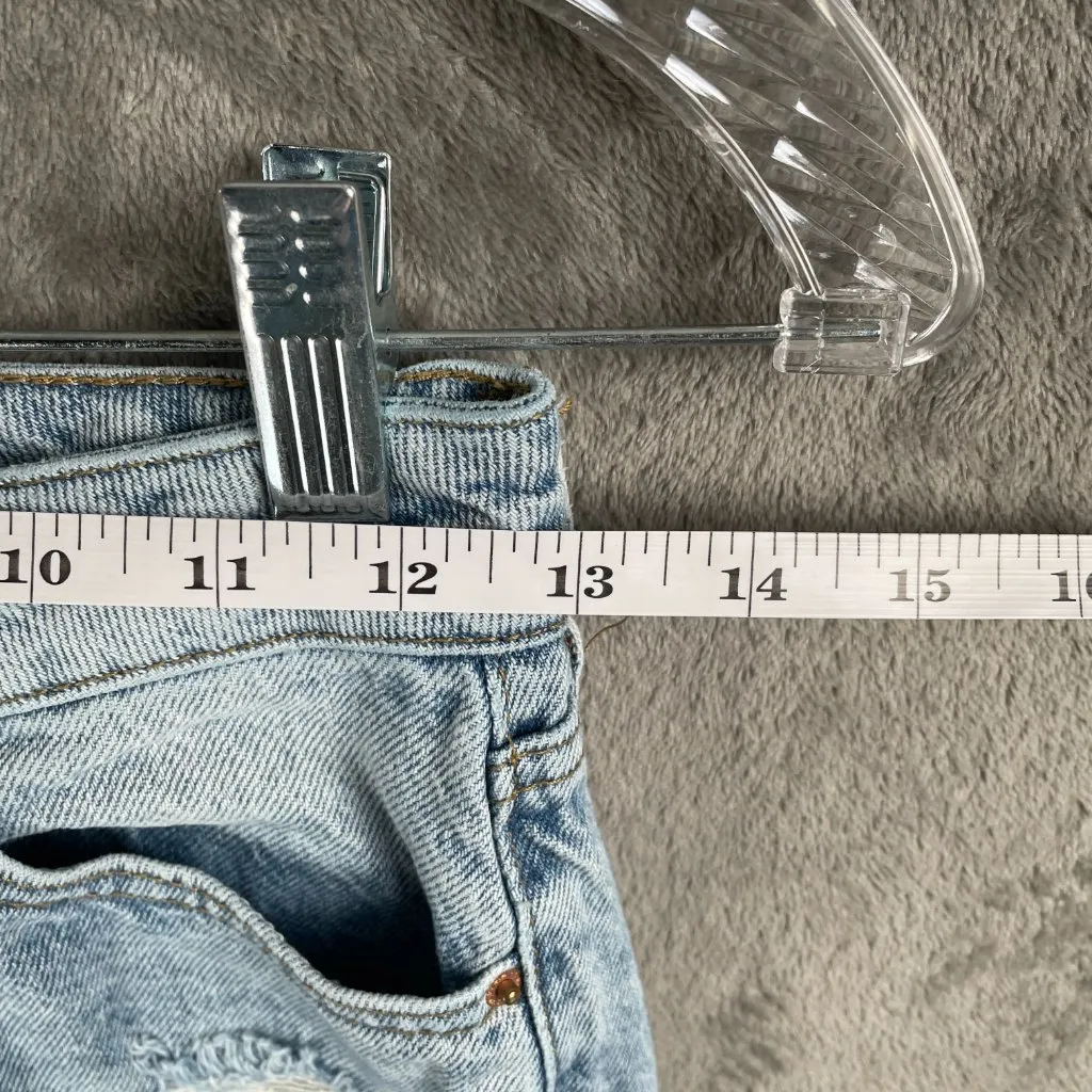 PacSun Mom Jean Womens 24 Light Wash Distressed Mid Rise Y2K Grunge Skater 24x27 - Image 7