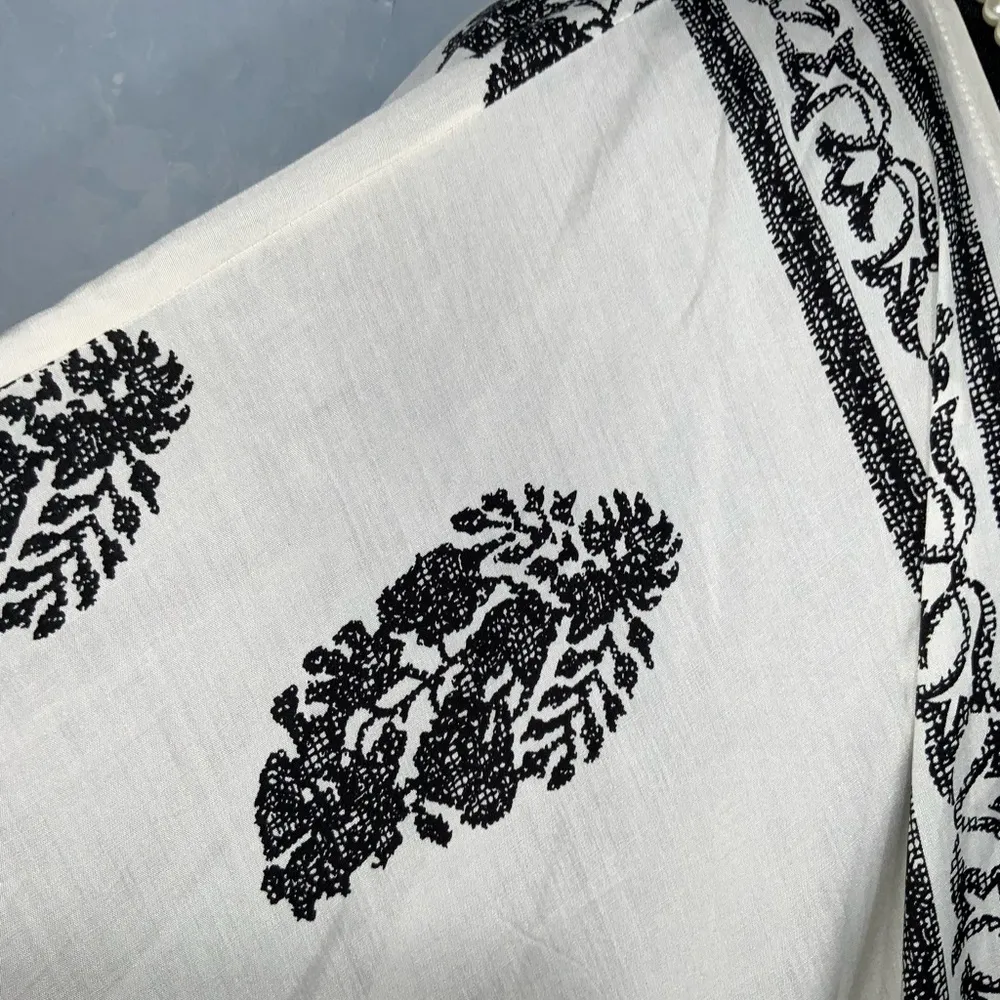 Cream & Black Print Wrap Cover Kimono Accessories Lightweight Island One Size - Image 7