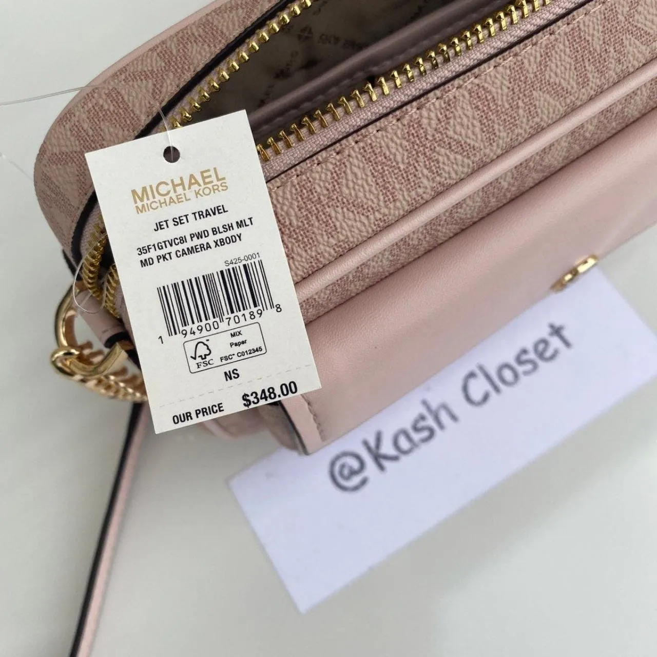 Michael Kors Powder Blush Multi Medium Pocket Camera Crossbody Bag - Image 7