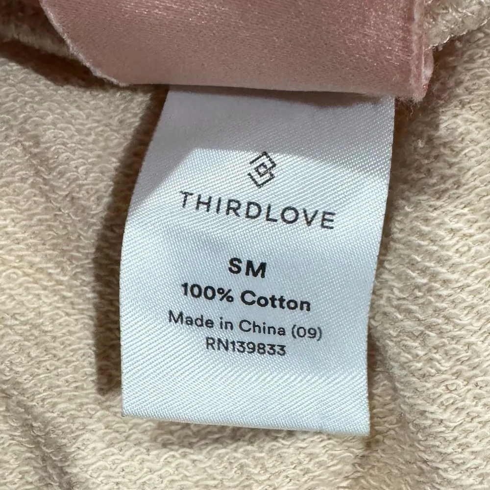 Thirdlove Weekend Terry Sweatshirt Cream Women’s Small - Image 3