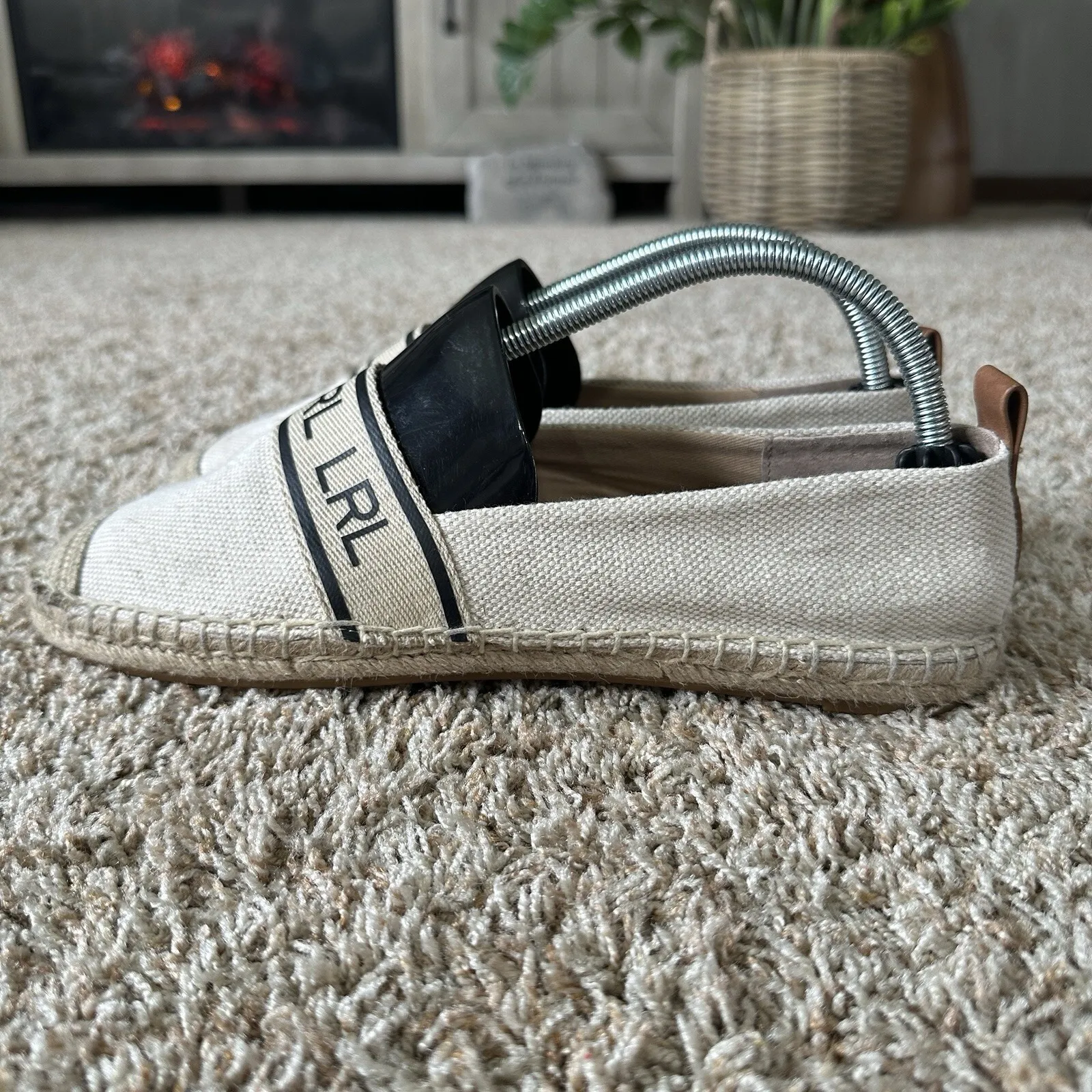 LAUREN Ralph‎ Lauren Women's 10 Carlee Caylee Loafers Espadrille Woven Oatmeal - Image 3