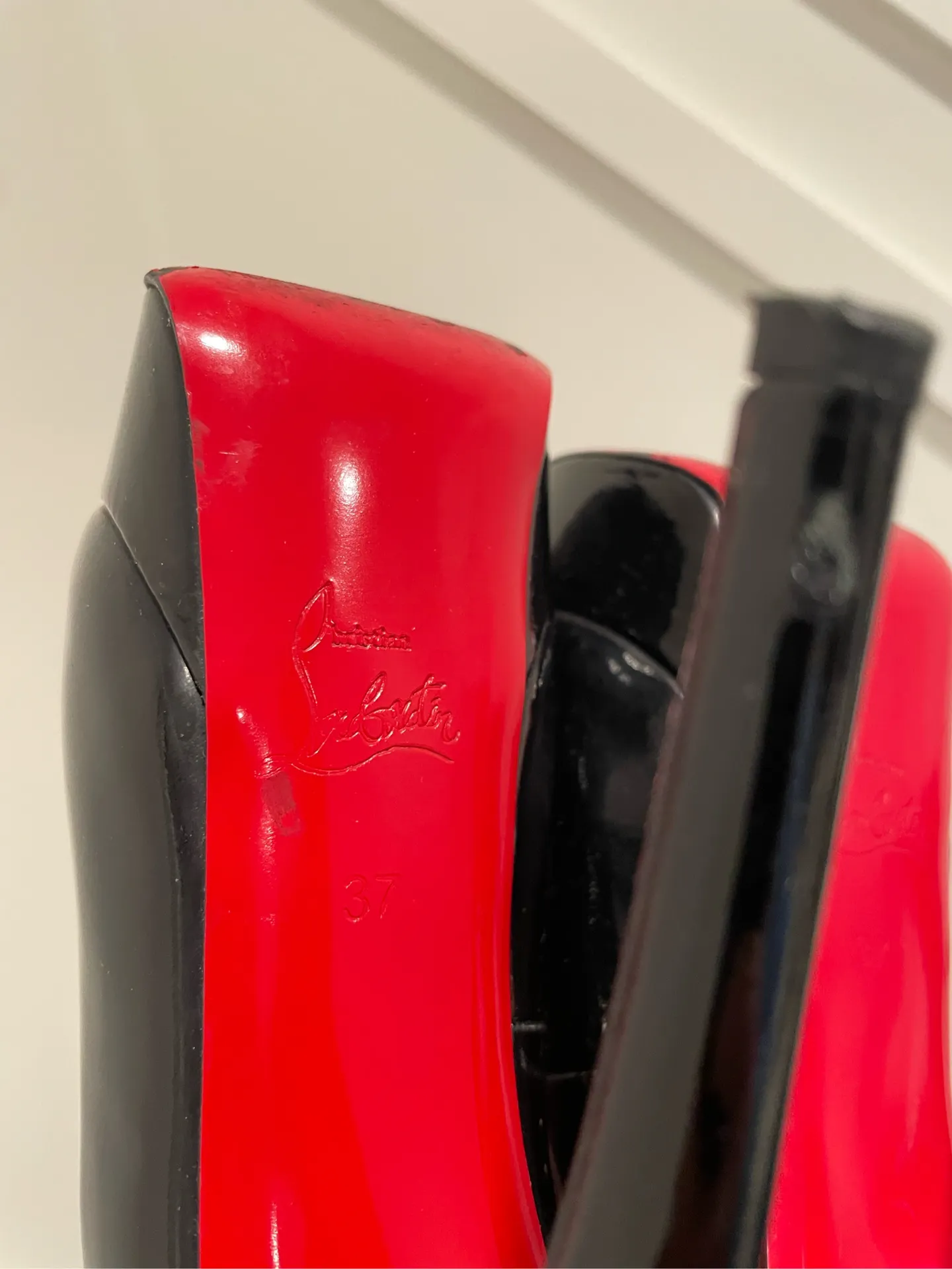 Christian Louboutin lady peep platform patent black EU37 - Image 8