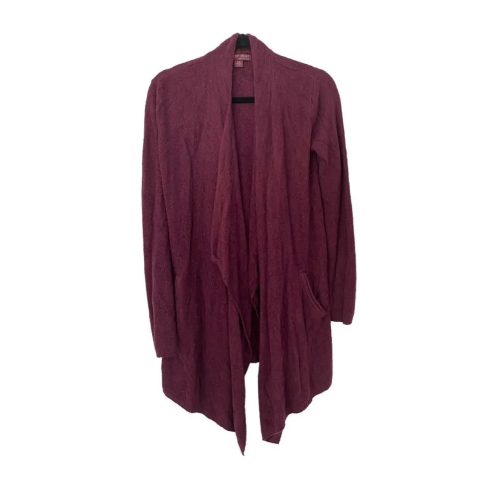 Barefoot Dreams CozyChic Lite Island Wrap Cardigan in Burgundy - Image 2