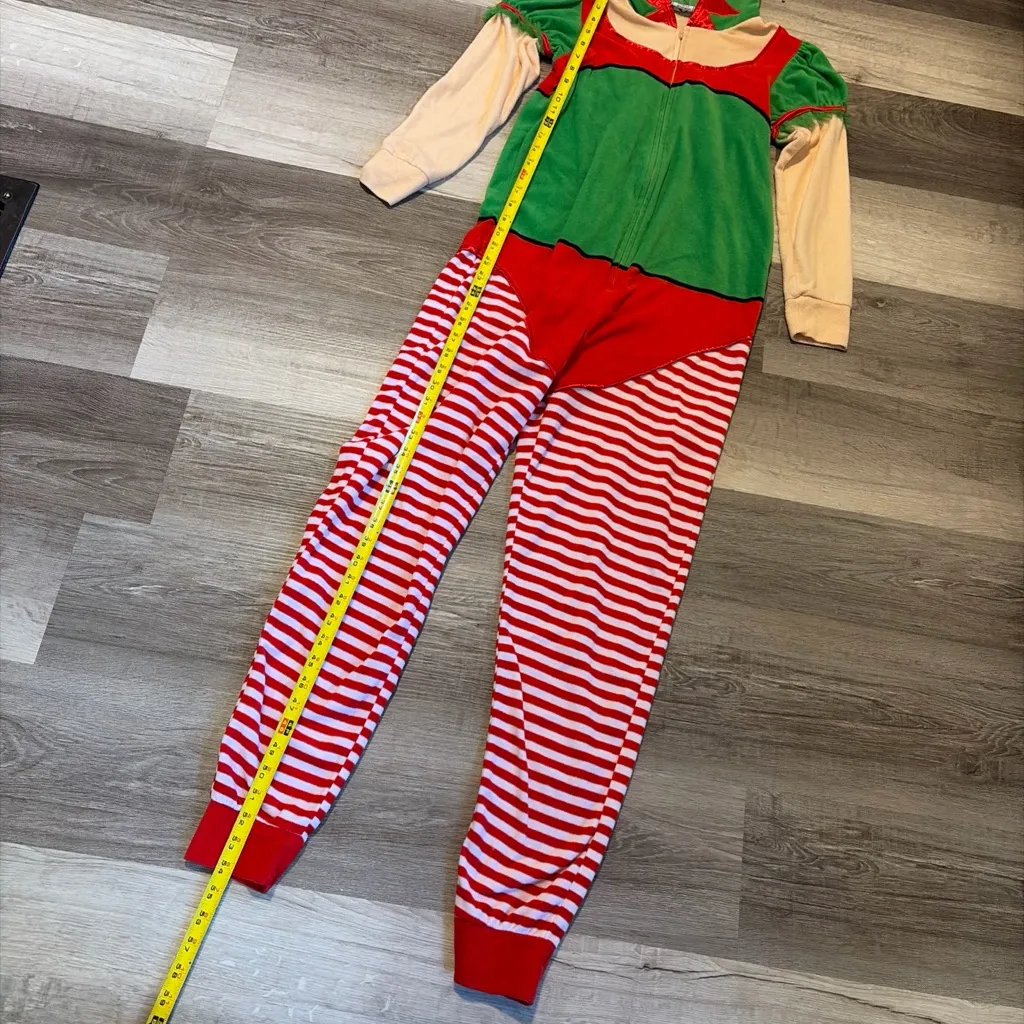 Briefly Stated Adult Festive Elf Costume Onesie size XS Red - Image 10